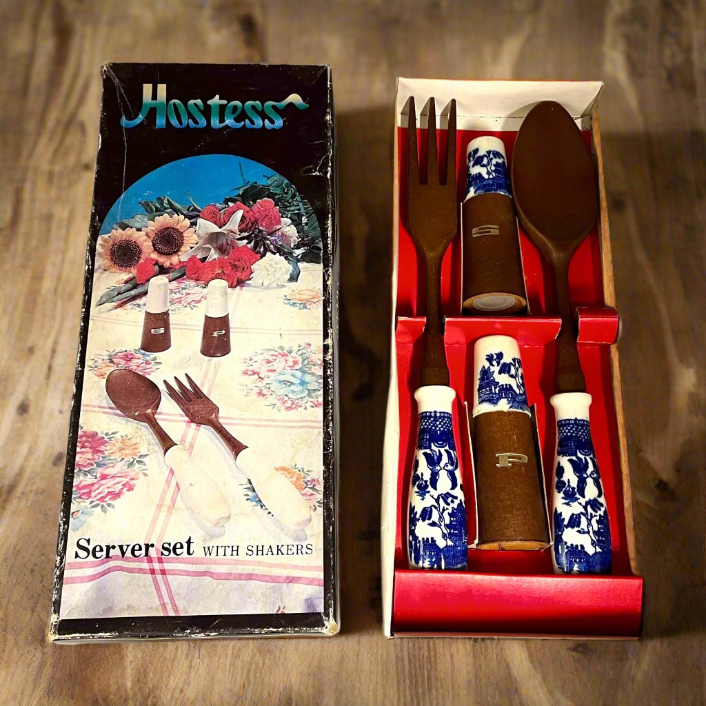 Hostess Materia Serving Set With Salt Pepper Vintage Made In Japan Hakusan for sale from All Things French Store