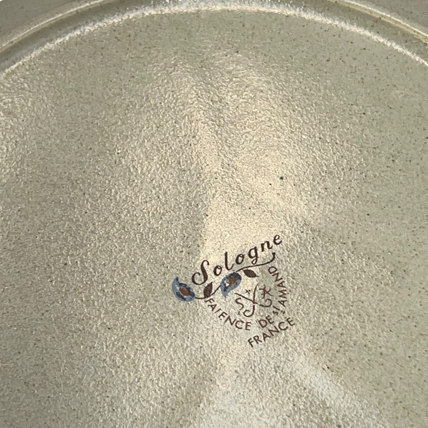 makers stamp of divided French vintage plate