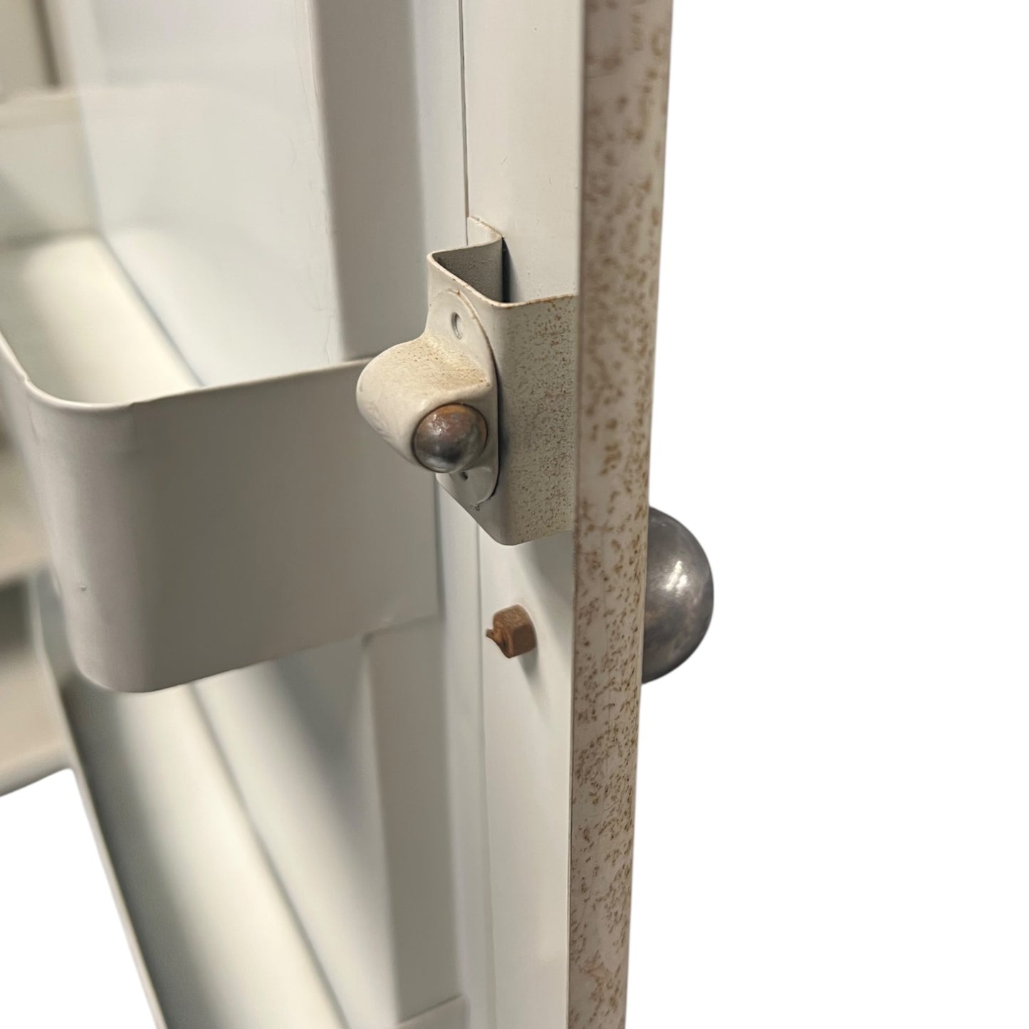 Close-up of the inside of a bathroom cabinet.