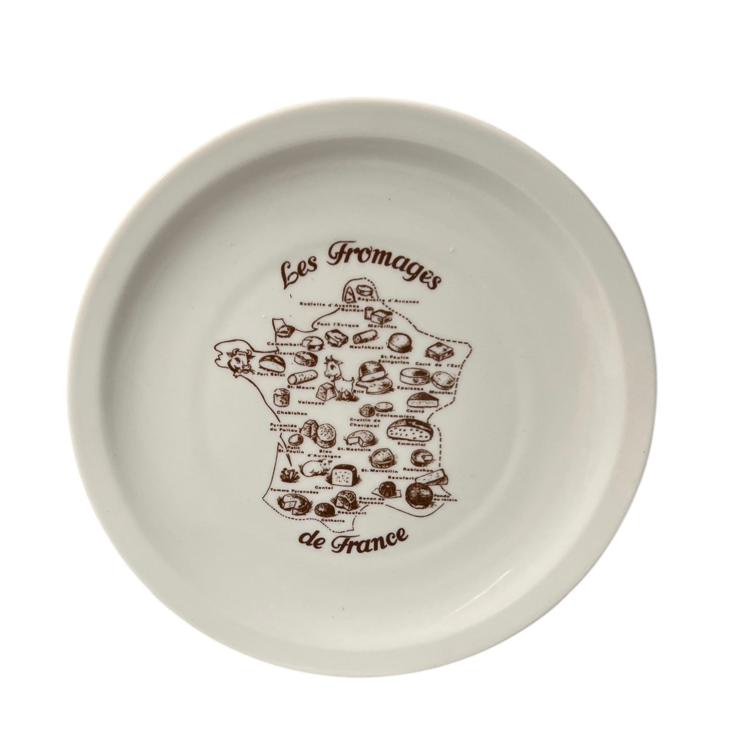 5 Cheese Plates & Cheese Platter, Porcelain Tableware, Les Fromages Set