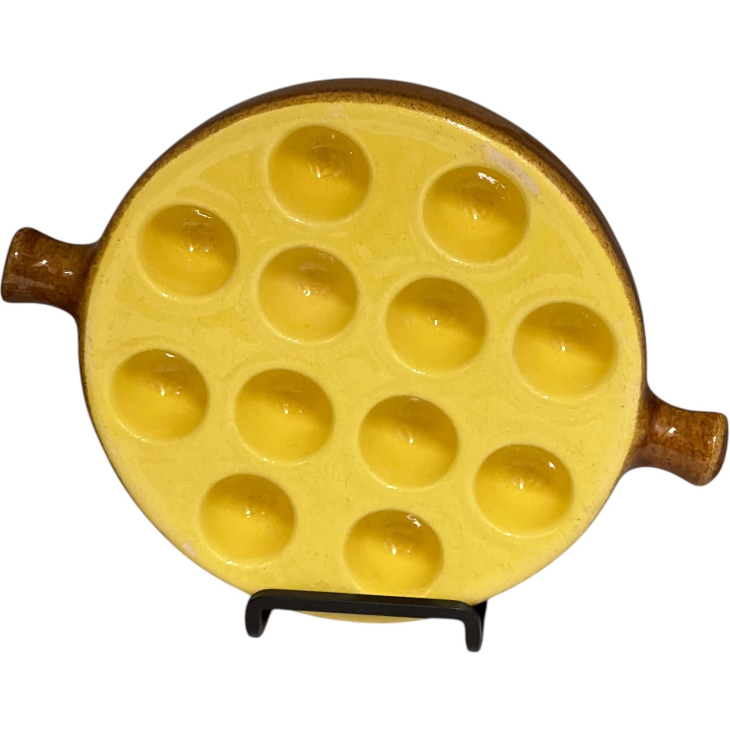 Set of 5 French Vintage Ceramic Escargot Dishes, Vintage Snail Pots Plates (C49)