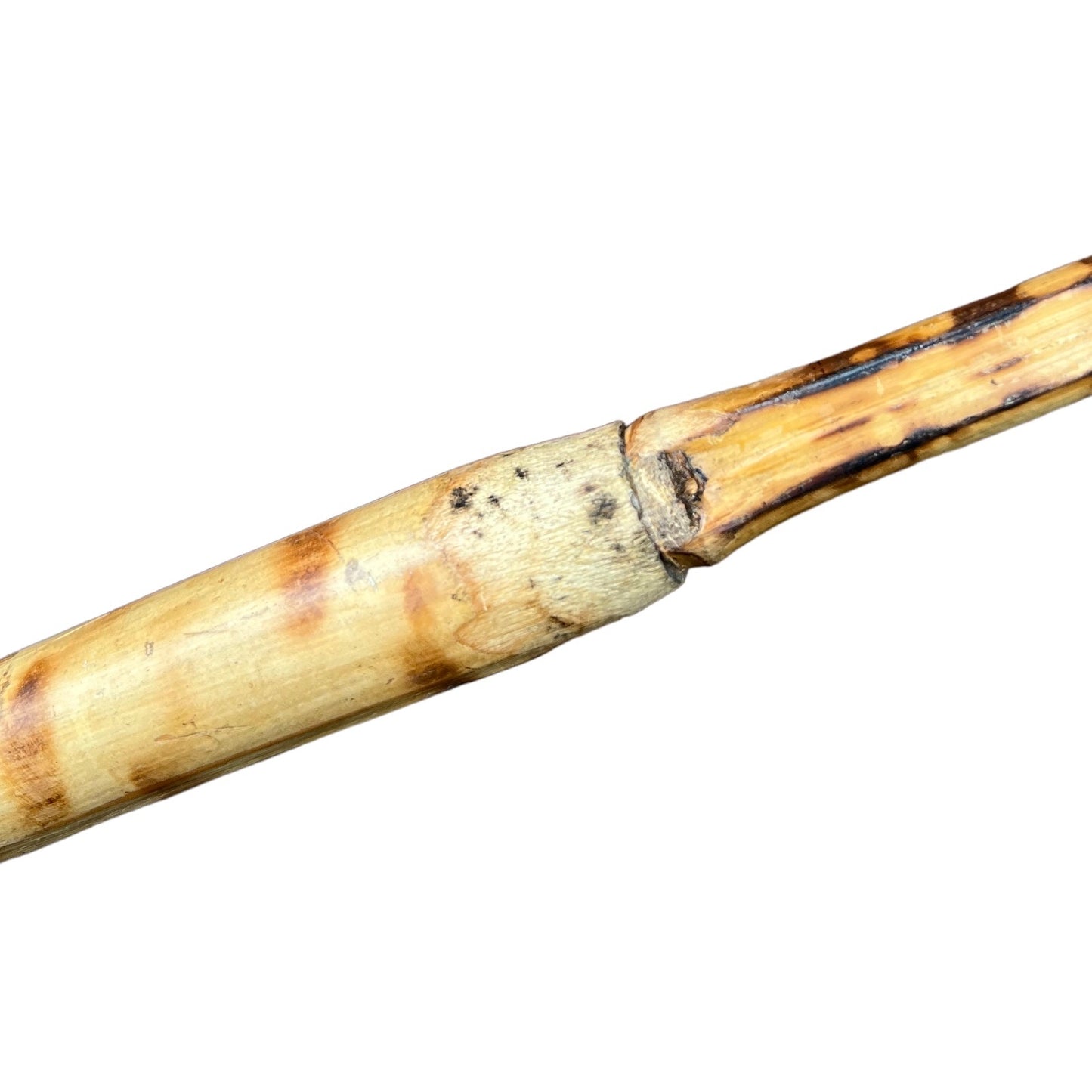 French vintage deer hoof handle bamboo walking cane stick