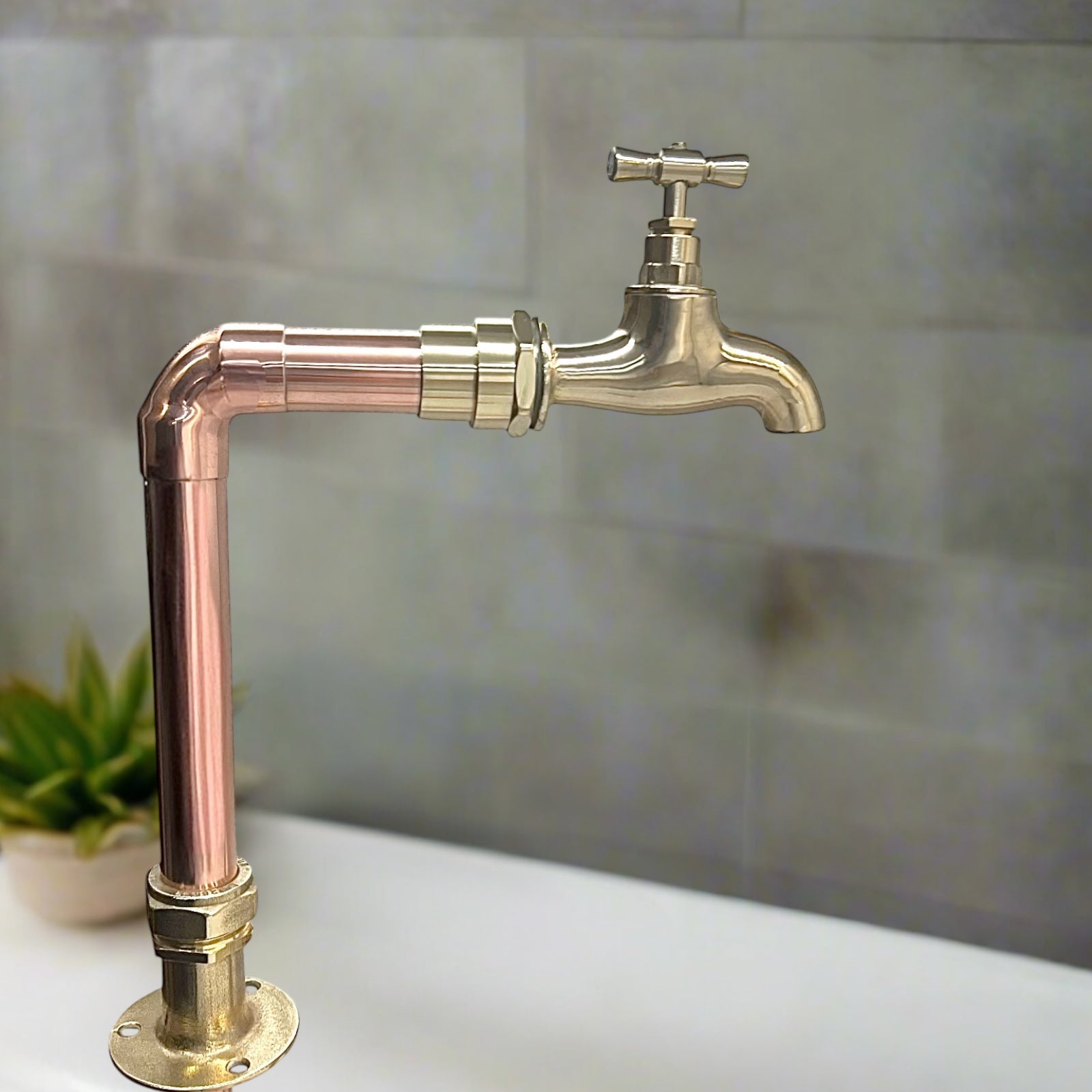 Bespoke Made to Measure Vintage Style Handmade Copper and Brass Kitchen Tap