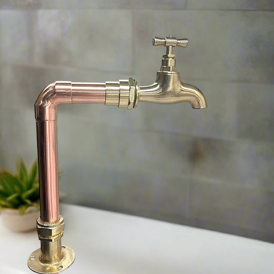 Bespoke Made to Measure Vintage Style Handmade Copper and Brass Kitchen Tap