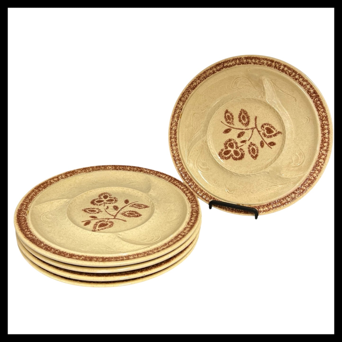 5 Fondue Plates, Seafood, French Vintage Buffet, BBQ or Portion Plates