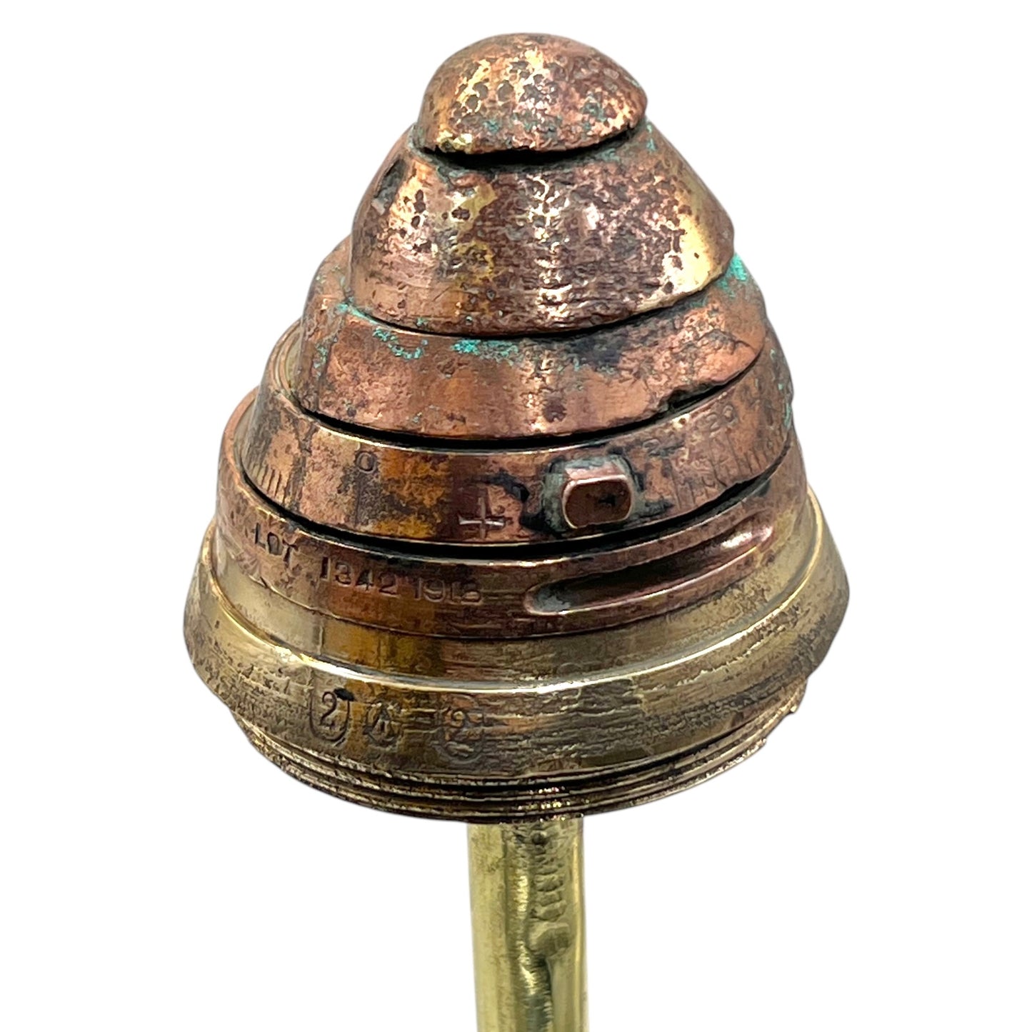 WW1 brass fuse head side view