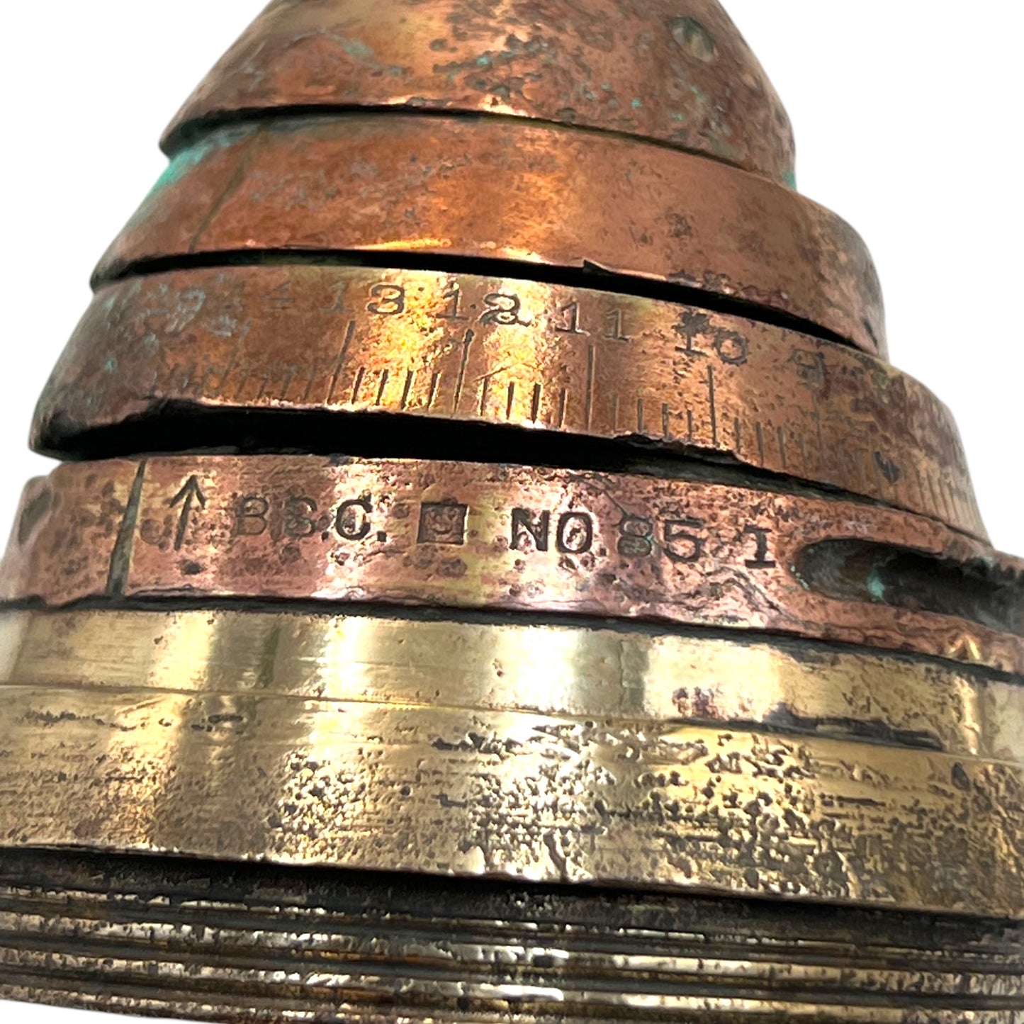 WW1 brass fuse head close up view