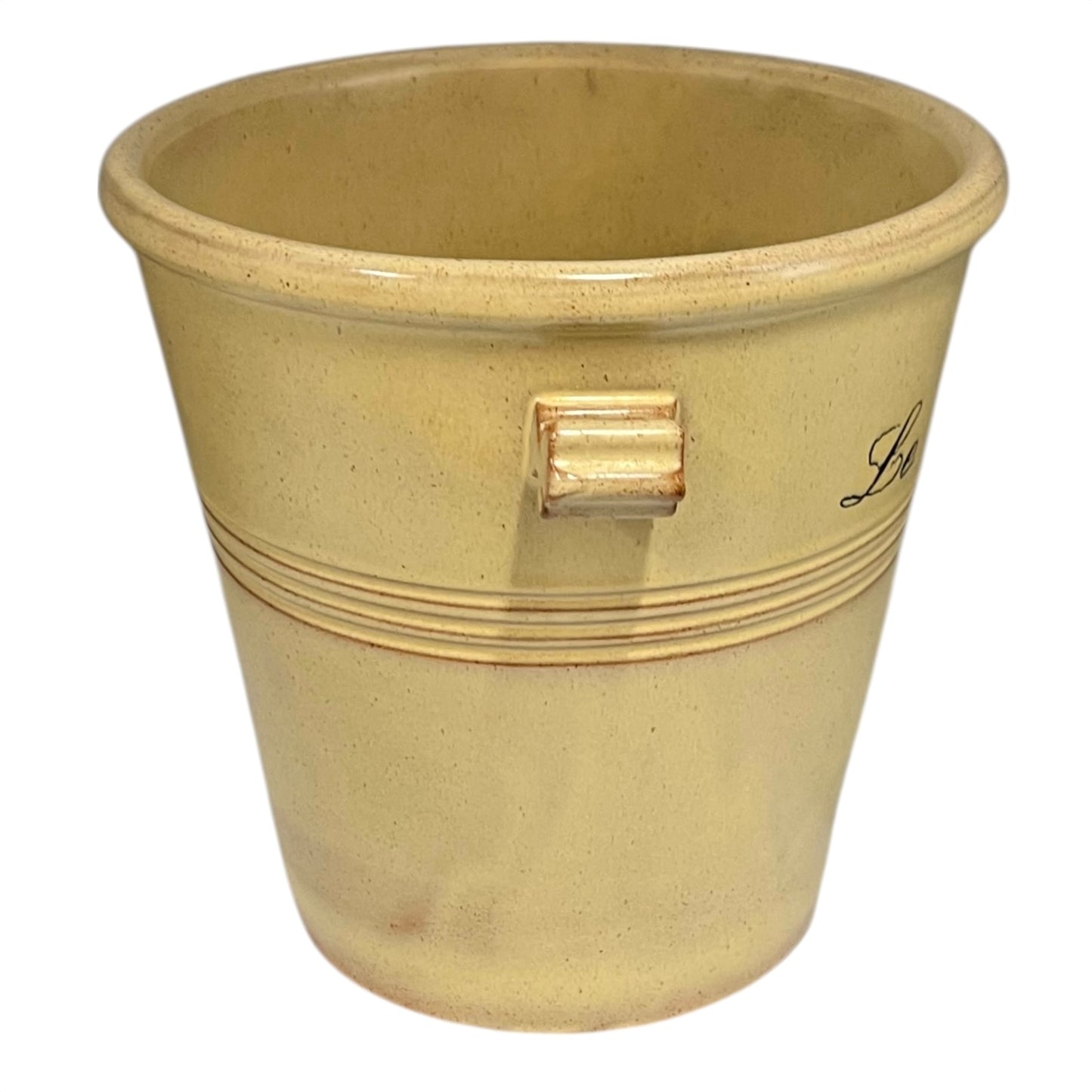 Close-up of an ice bucket on a white background