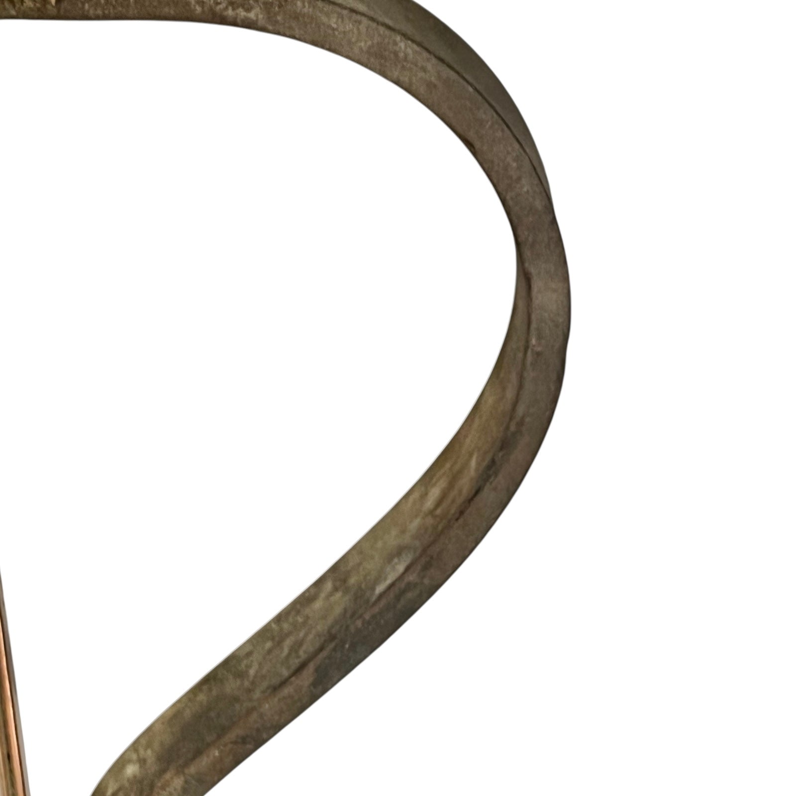 Close-up of a copper milk churn with a chain handle on a white background