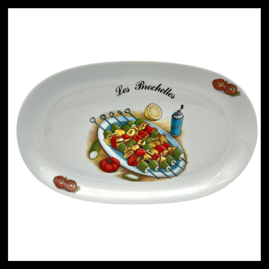 image French oval porcelain brochettes platter sold by All Things French Store