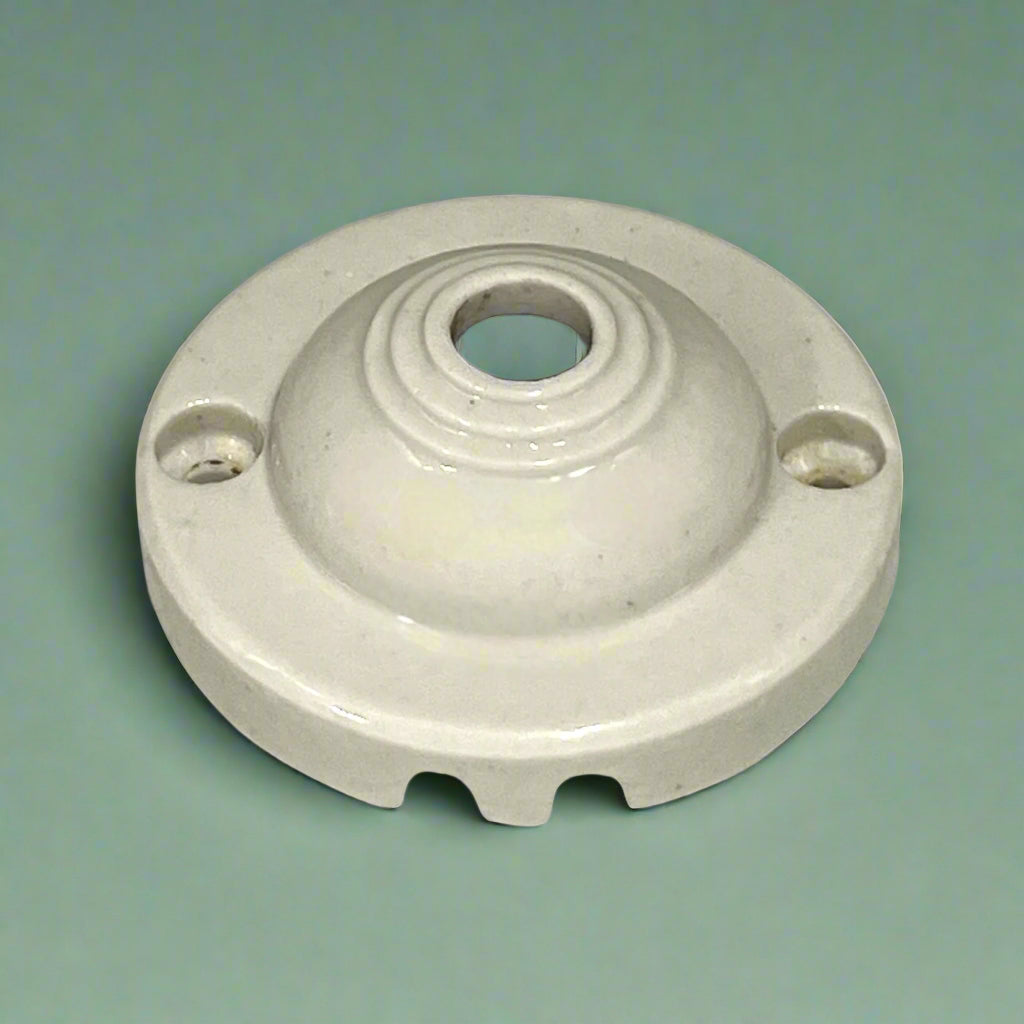 Vintage French Ceramic Ceiling Rose, Chandelier Ceiling Fitting Wire Cover for sale by All Things French Store