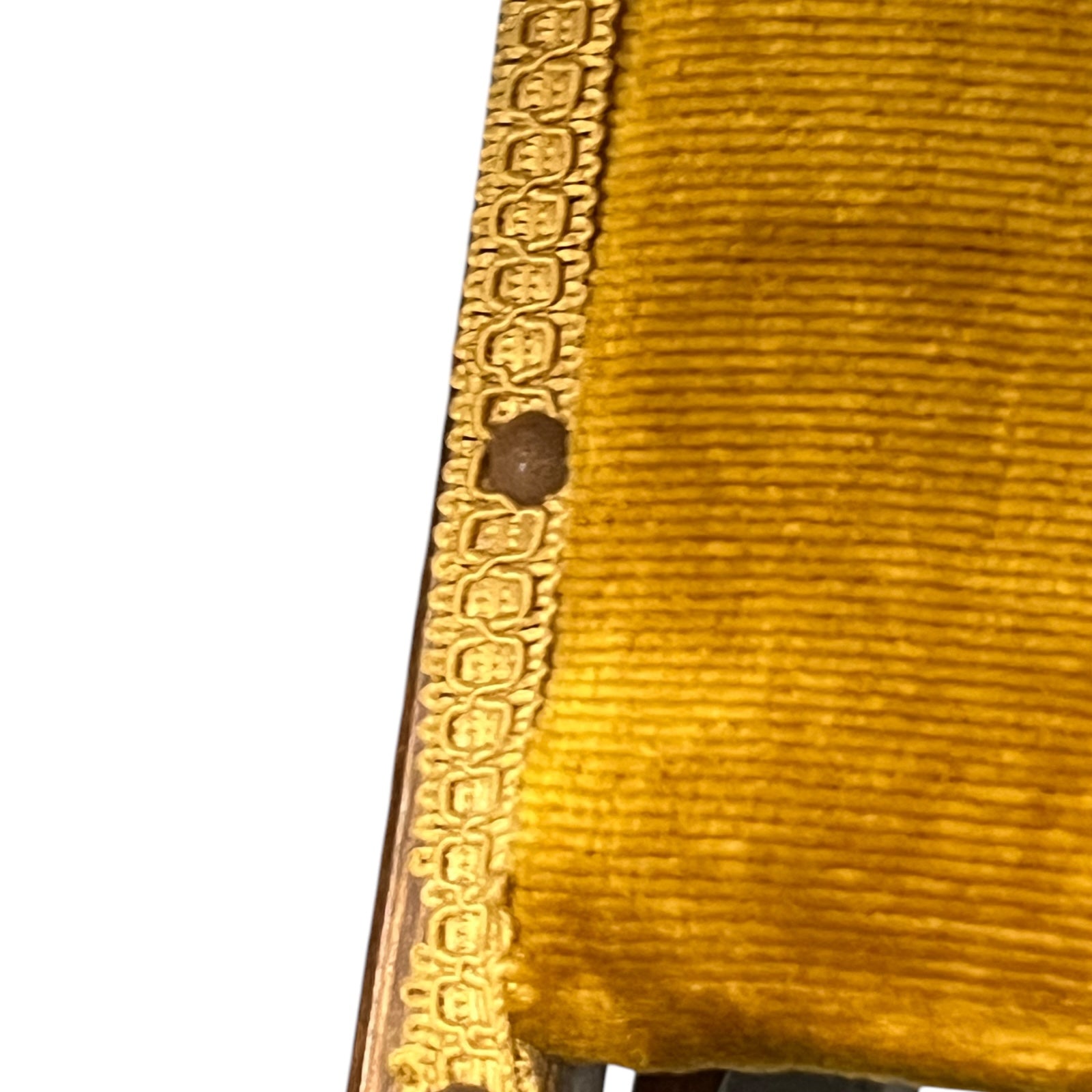 upholstery detail of foot stool
