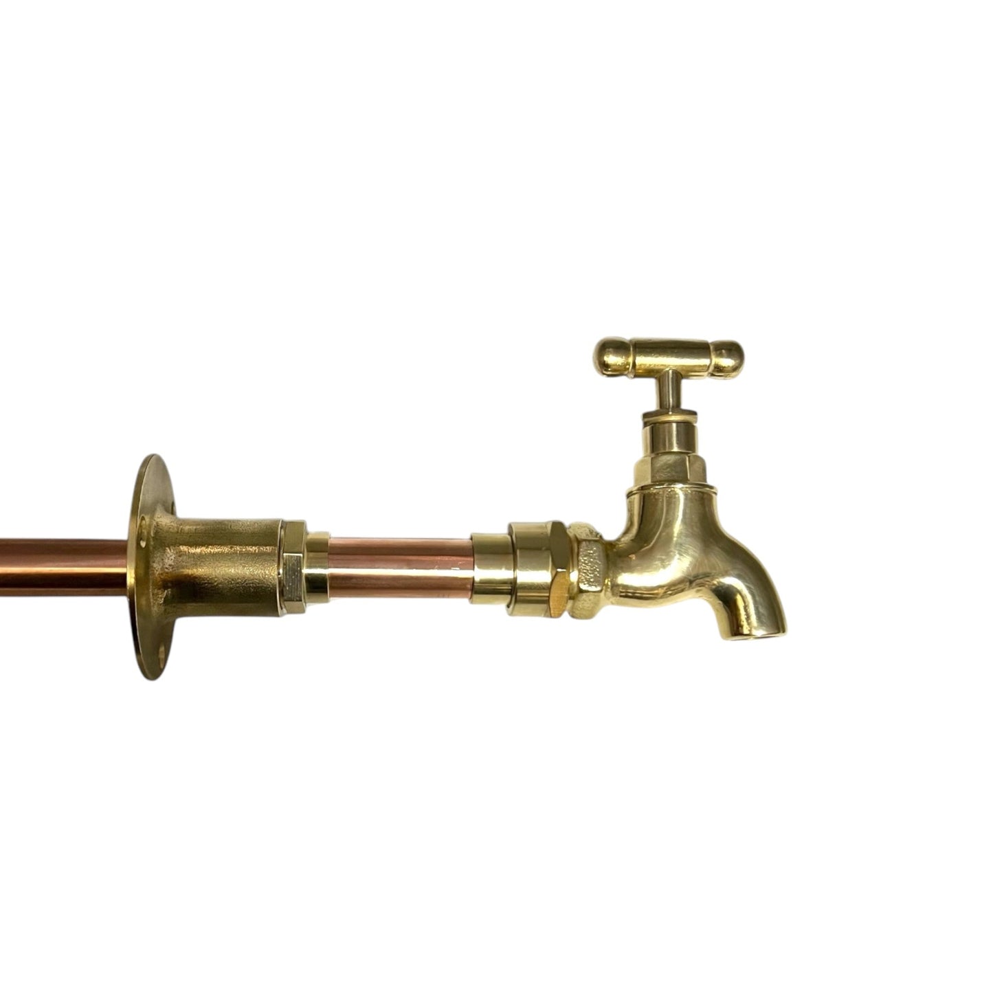Brass Vintage Style Kitchen or Bathroom Tap, Wall Mounted ideal for Belfast Sink