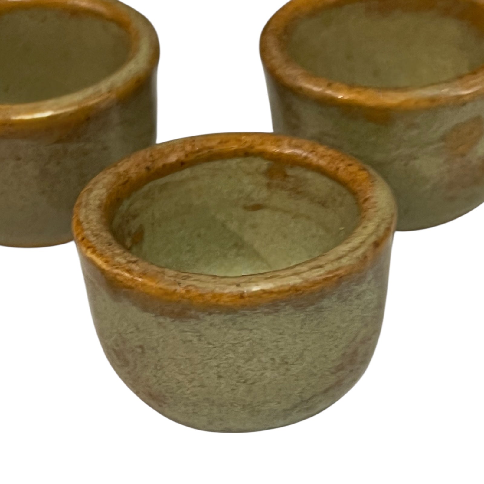 Set of 7 Vintage French Ceramic Escargot Cups, Small Snail Serving Pots
