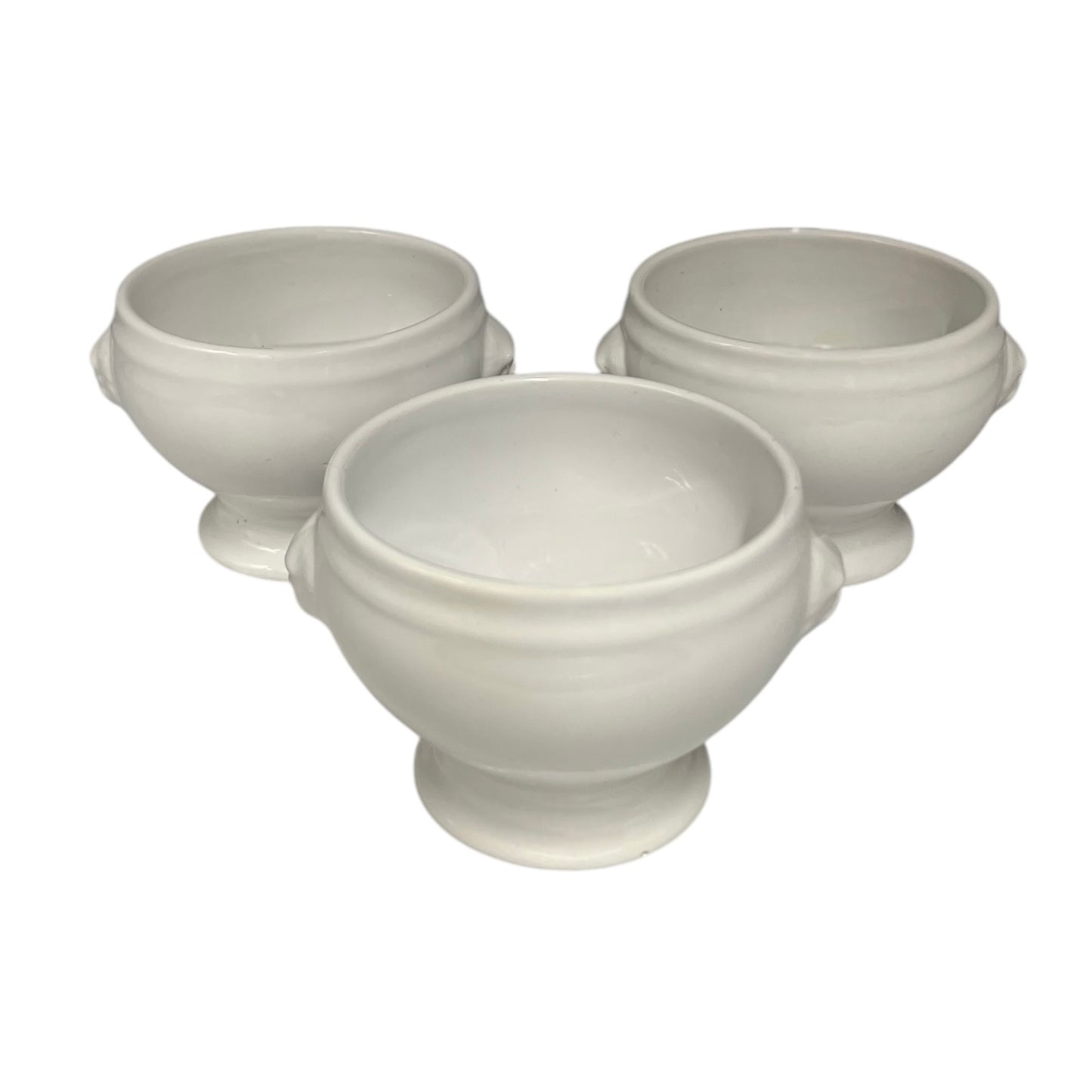 Lions Head Handle Bowls, 3 x Traditional French Onion Soup Bowls (A54)