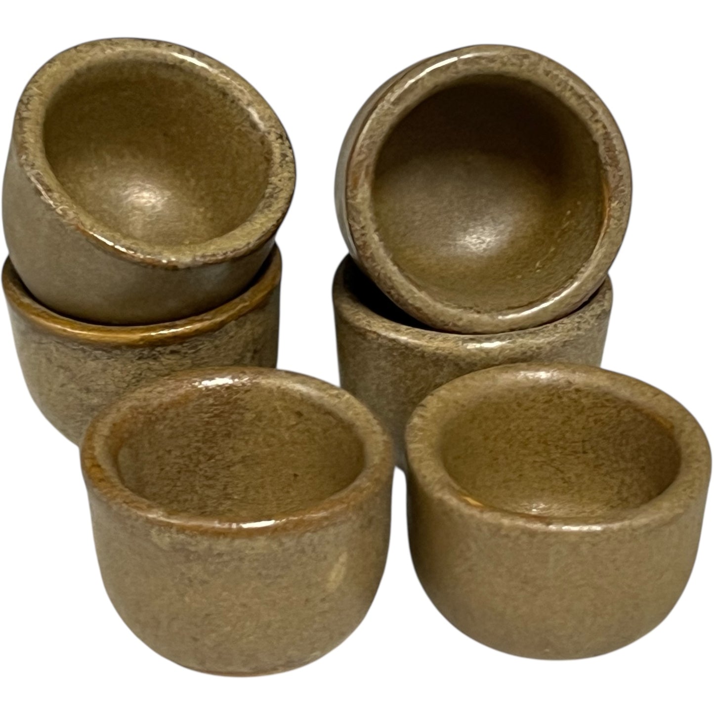 Set of 6 Vintage French Ceramic Escargot Cups, Small Snail Serving Pots