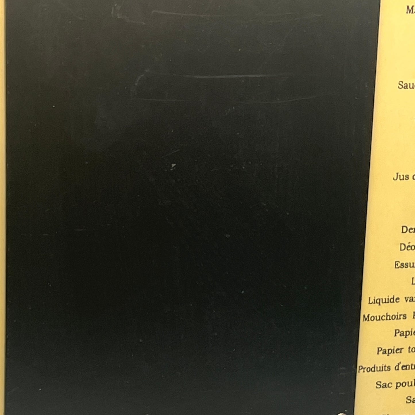 blackboard on shopping list board