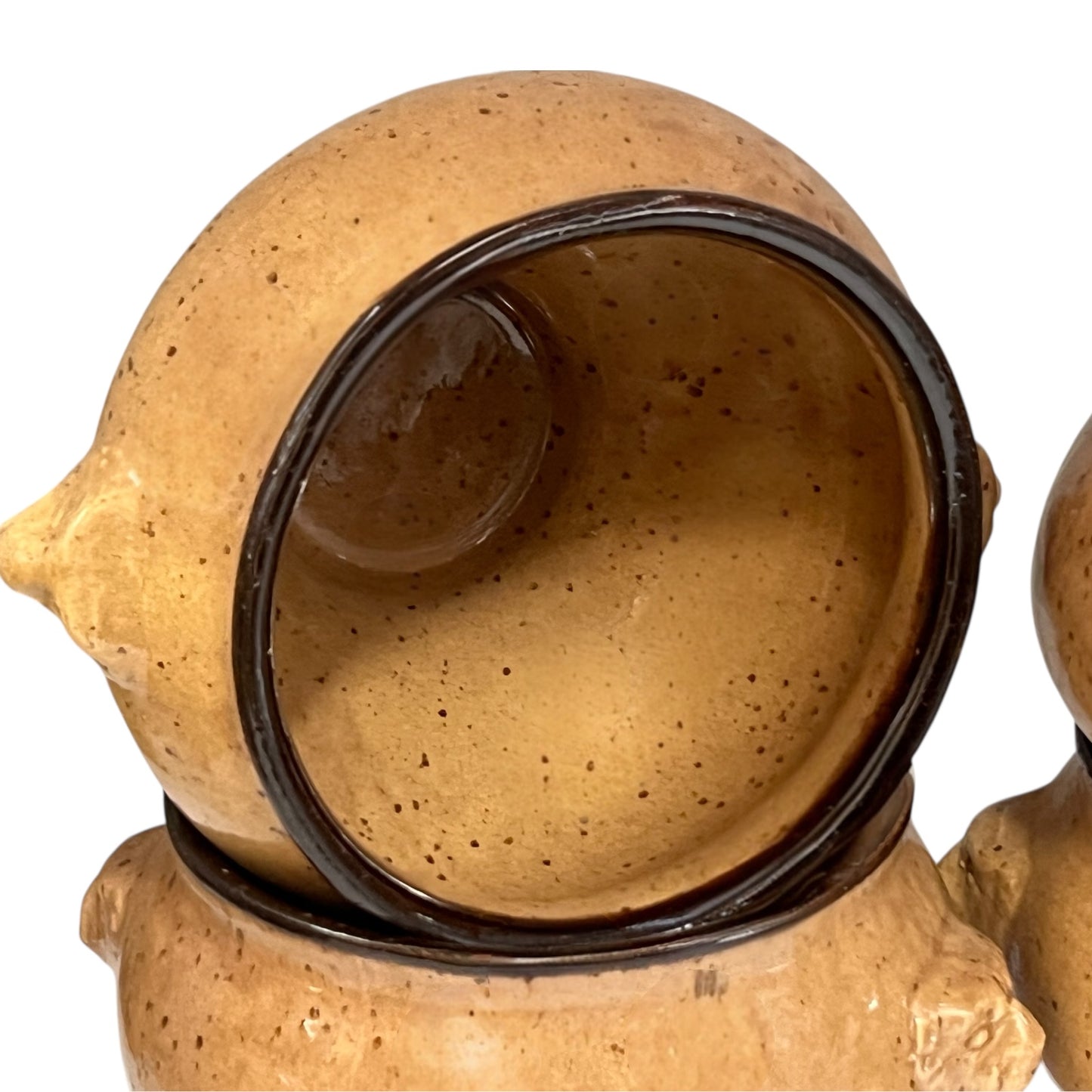 close up of soup bowls on a white background