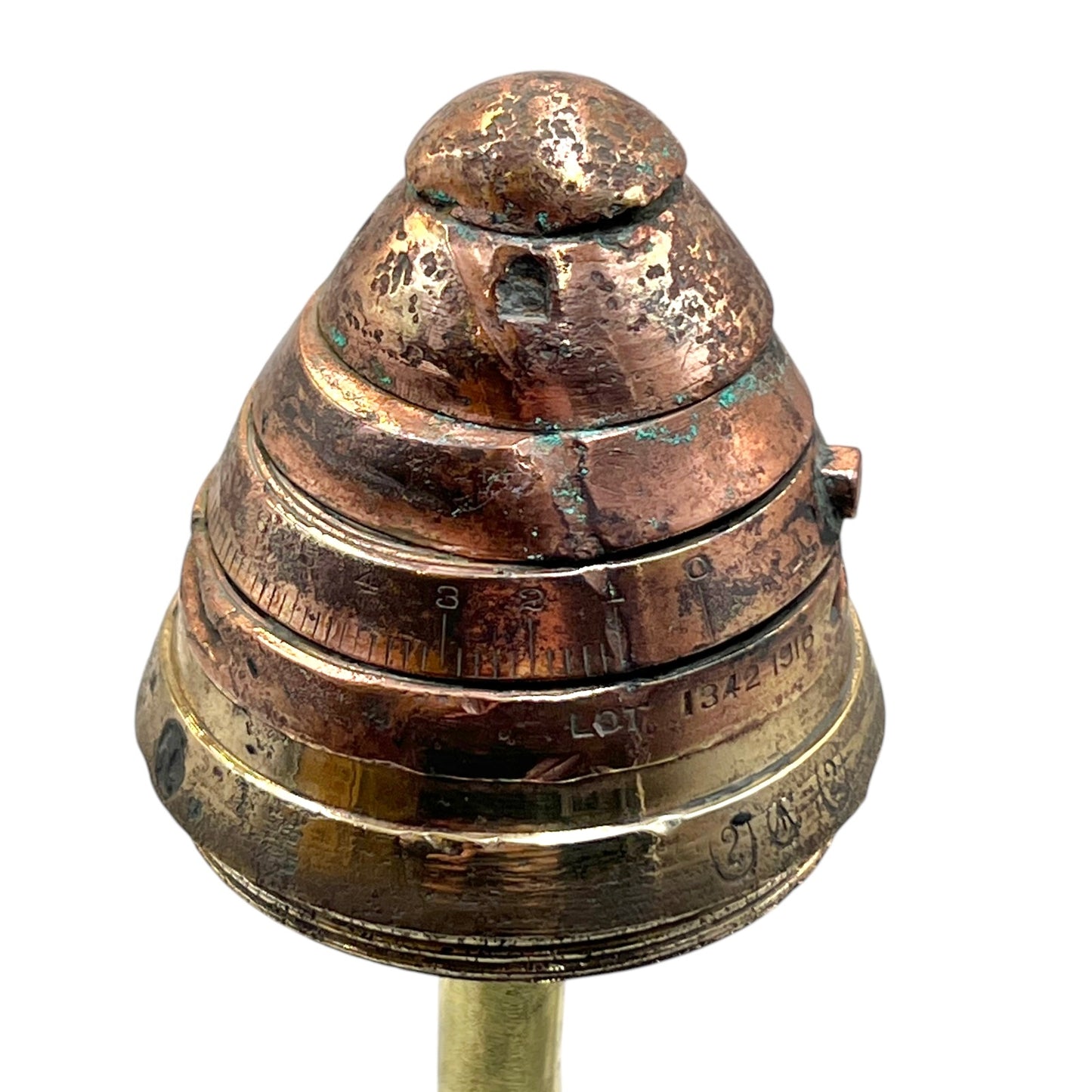 WW1 brass fuse head dated 1916