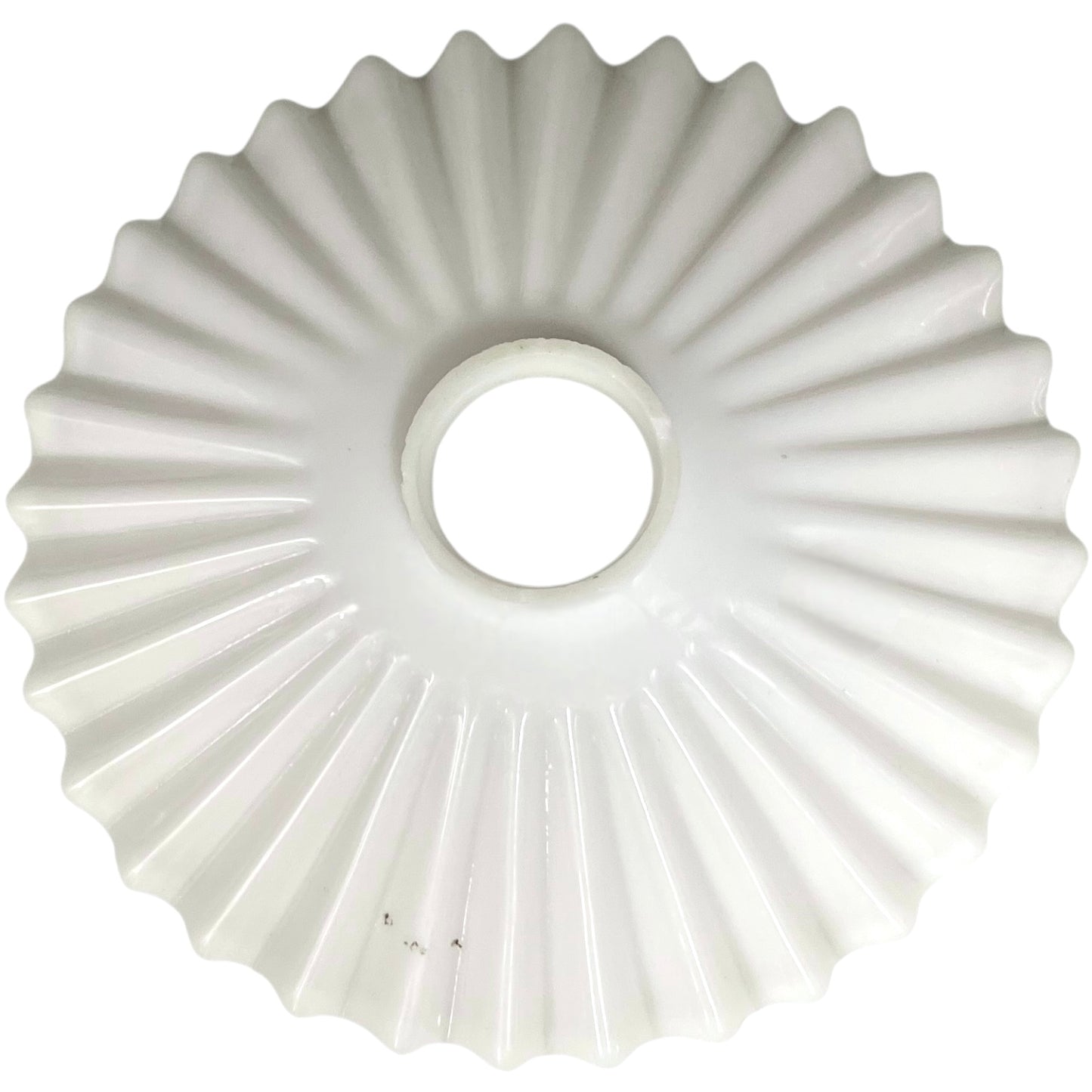 French vintage white glass lampshade on a white background