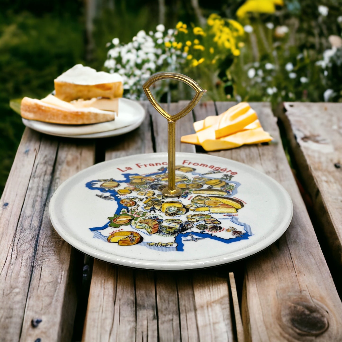 image 3 French vintage ceramic cheeseboard cheese tray