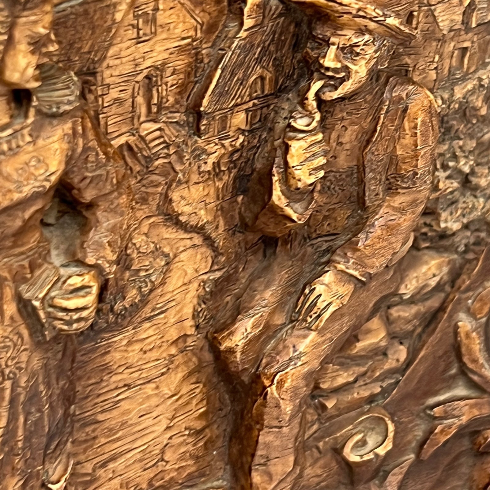 close up view of wooden picture