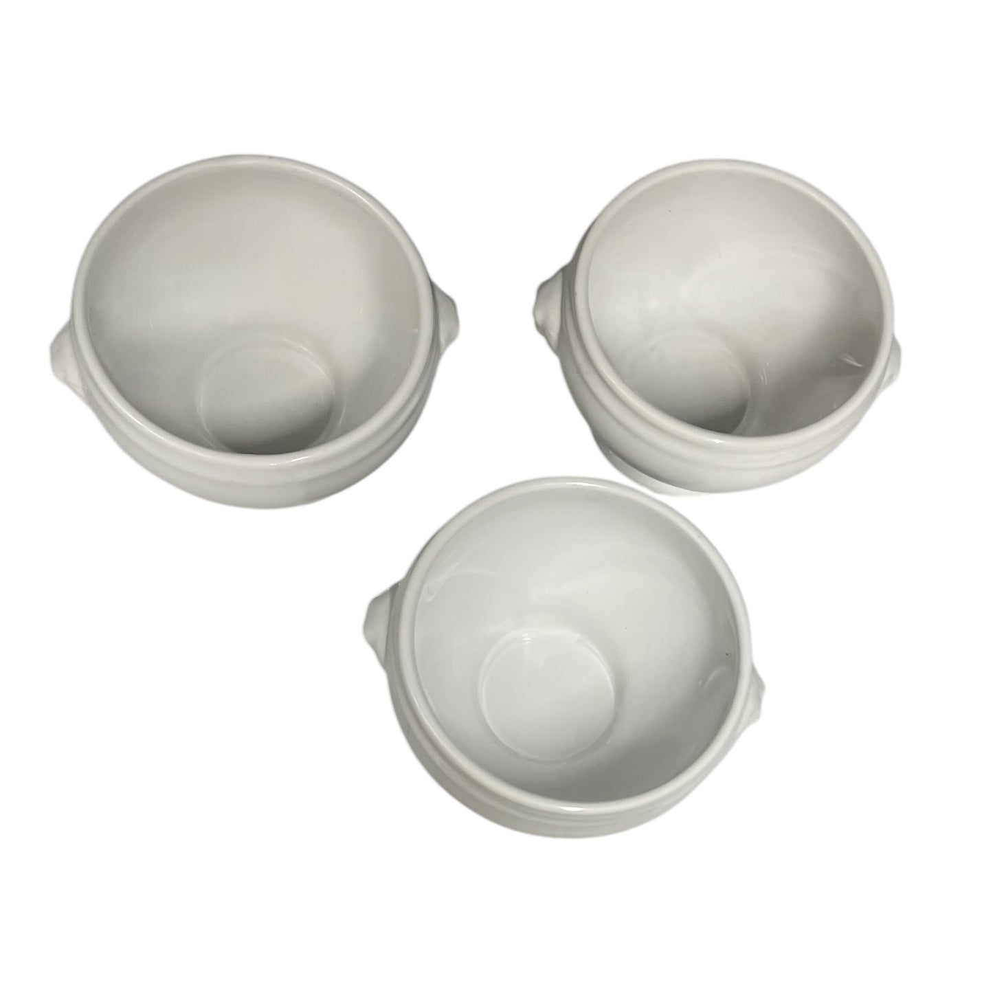 Lions Head Handle Bowls, 3 x Traditional French Onion Soup Bowls (A54)