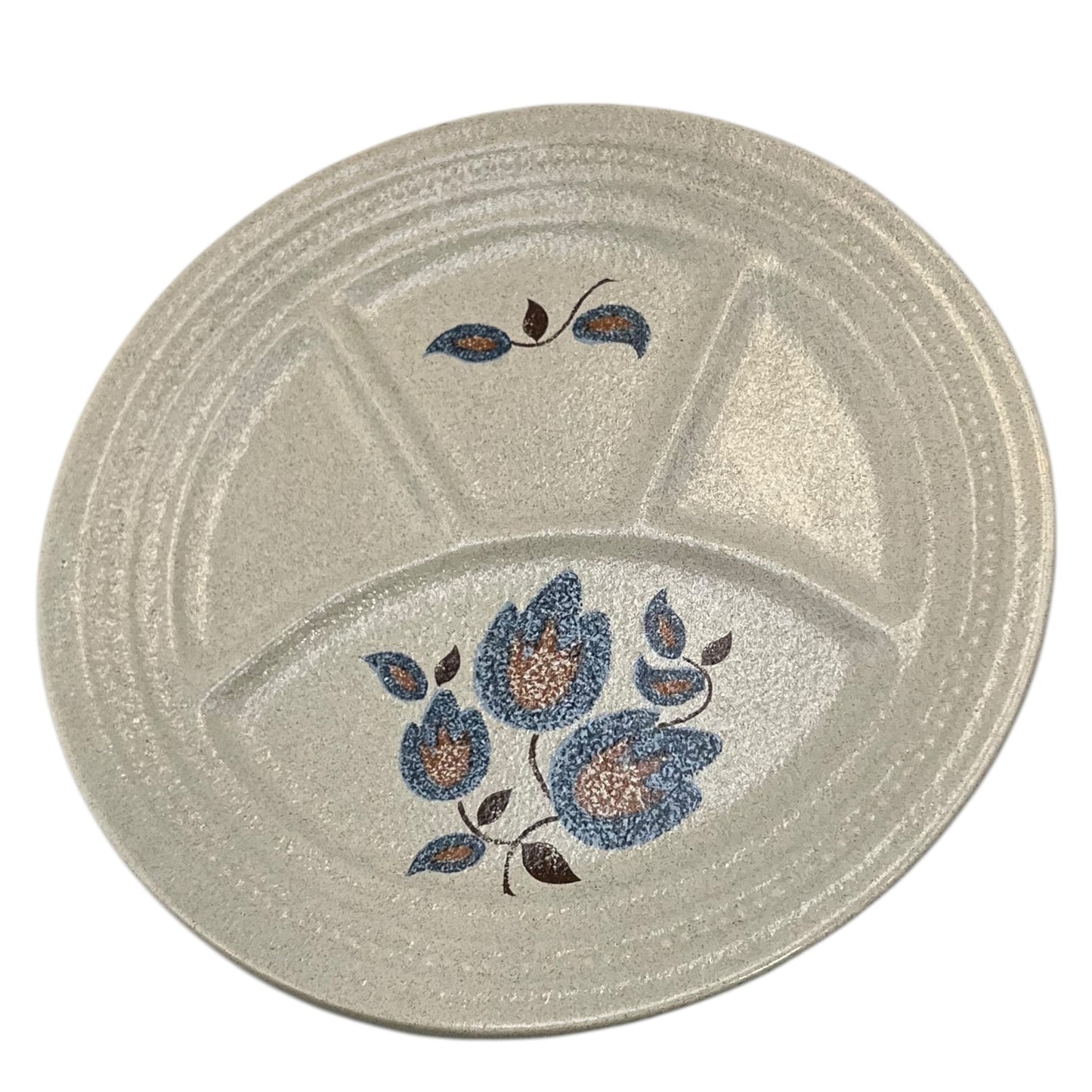 detailed view of divided French vintage plate