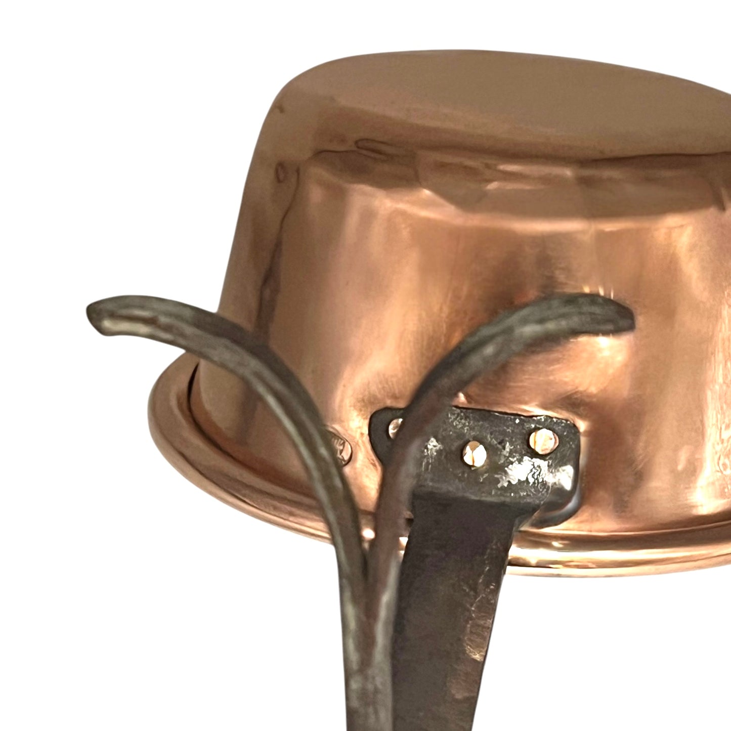 French Vintage Copper Hearth Pan Skillet close up view