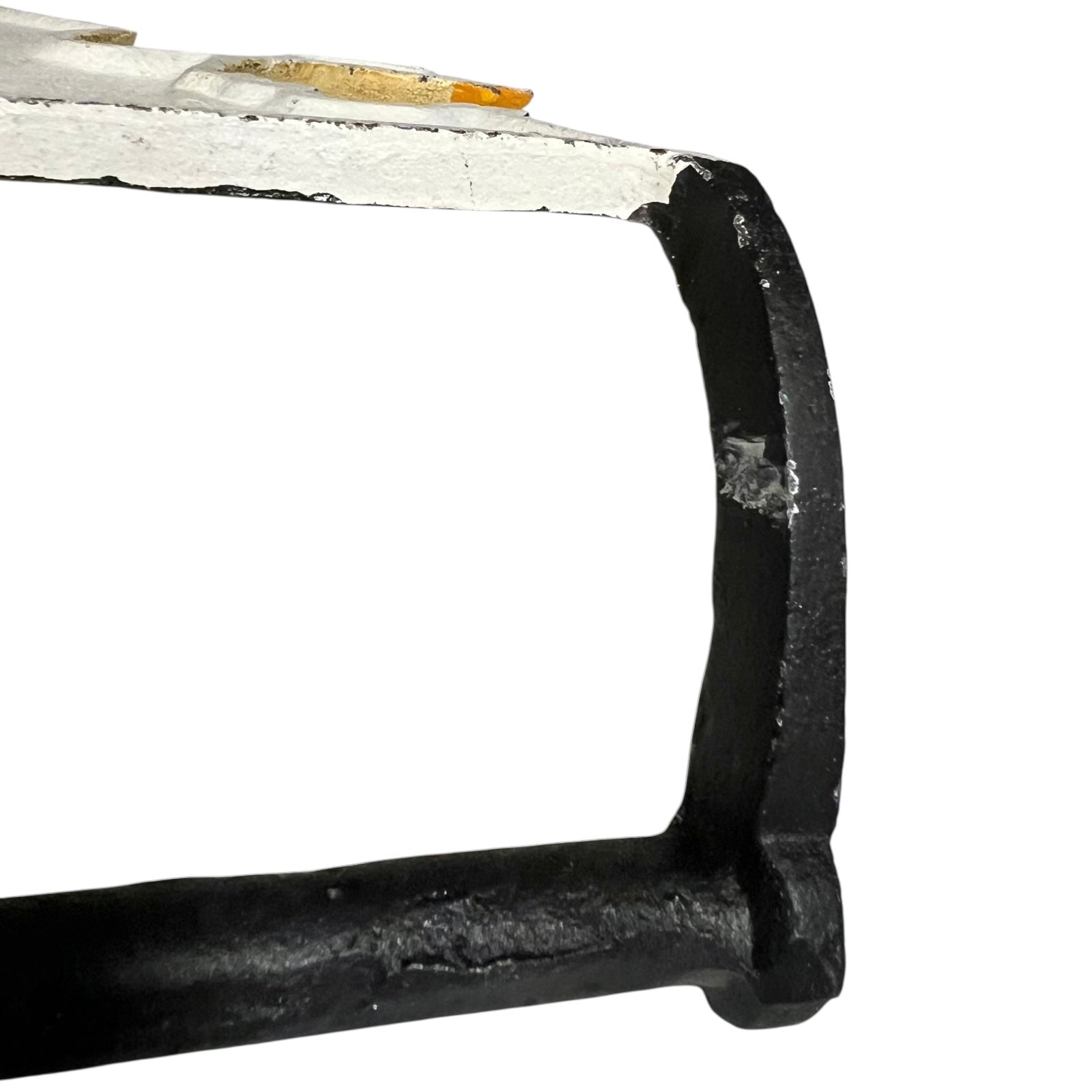 close up of goose toilet paper holder on a white background