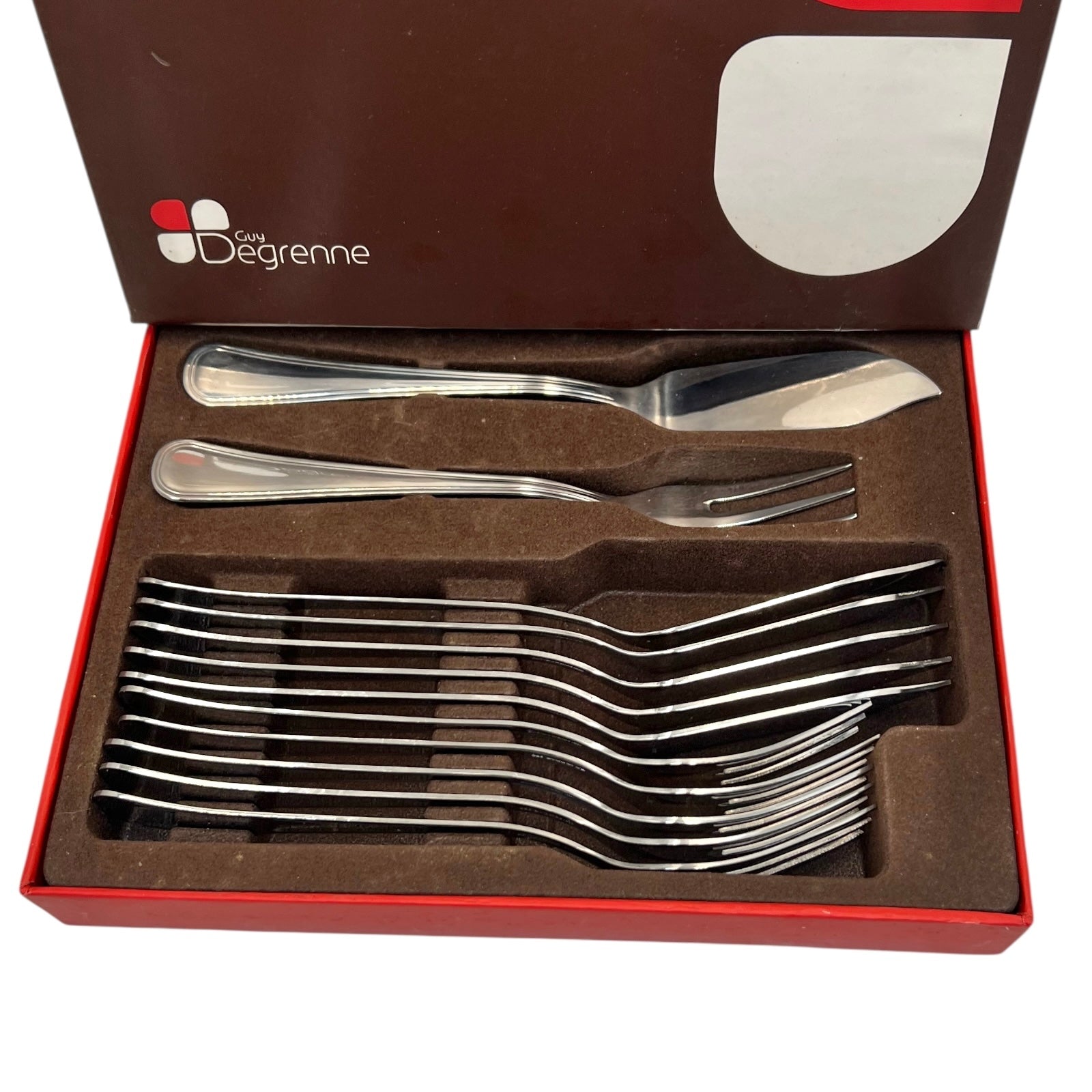 French Guy Degrenne Fish Cutlery Set for 6 in original box for sale from All Things French Store