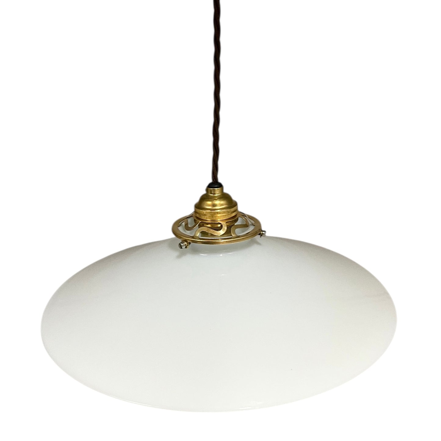Vintage Milk Glass Ceiling Light for Living Room, French Pendant Lamp for sale from All Things French Store