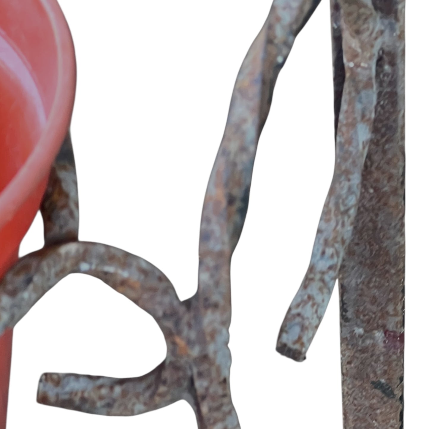detail view of iron planter