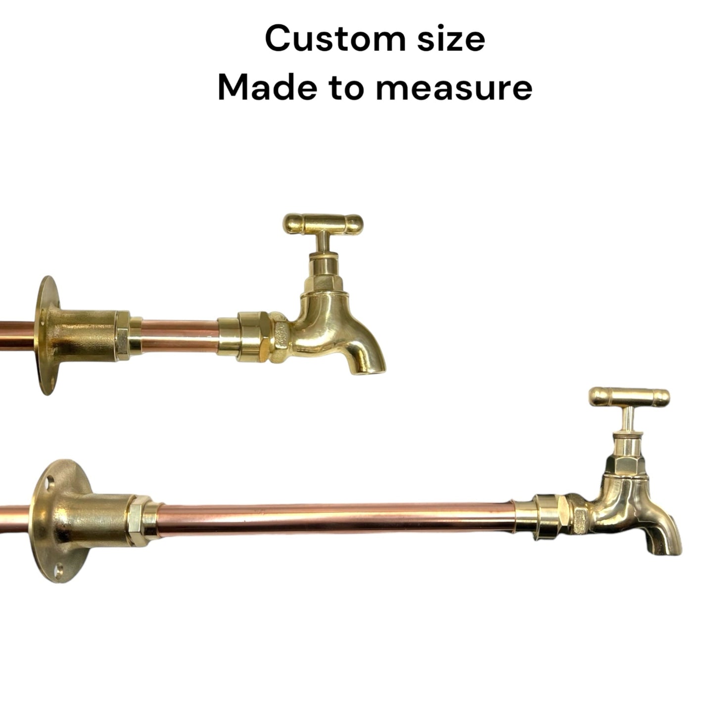 Vintage Style Wall Mounted Tap, Brass and Copper, Custom Size