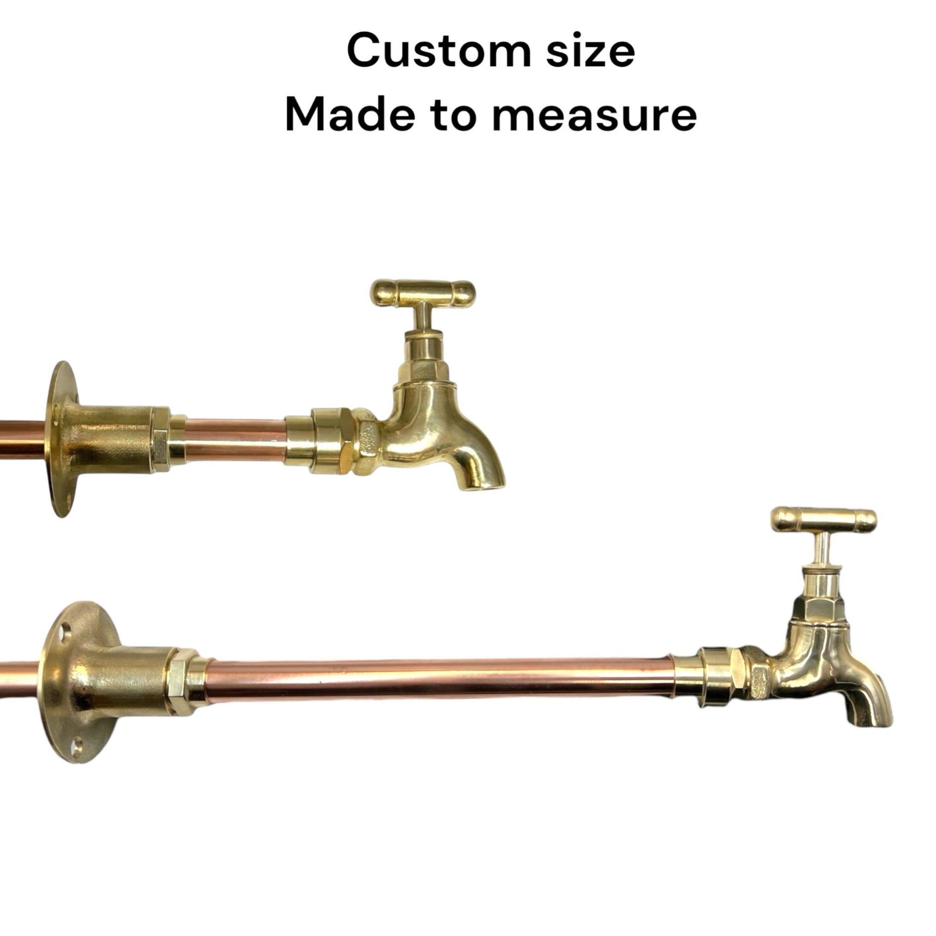 Vintage Style Wall Mounted Tap, Brass and Copper, Custom Size