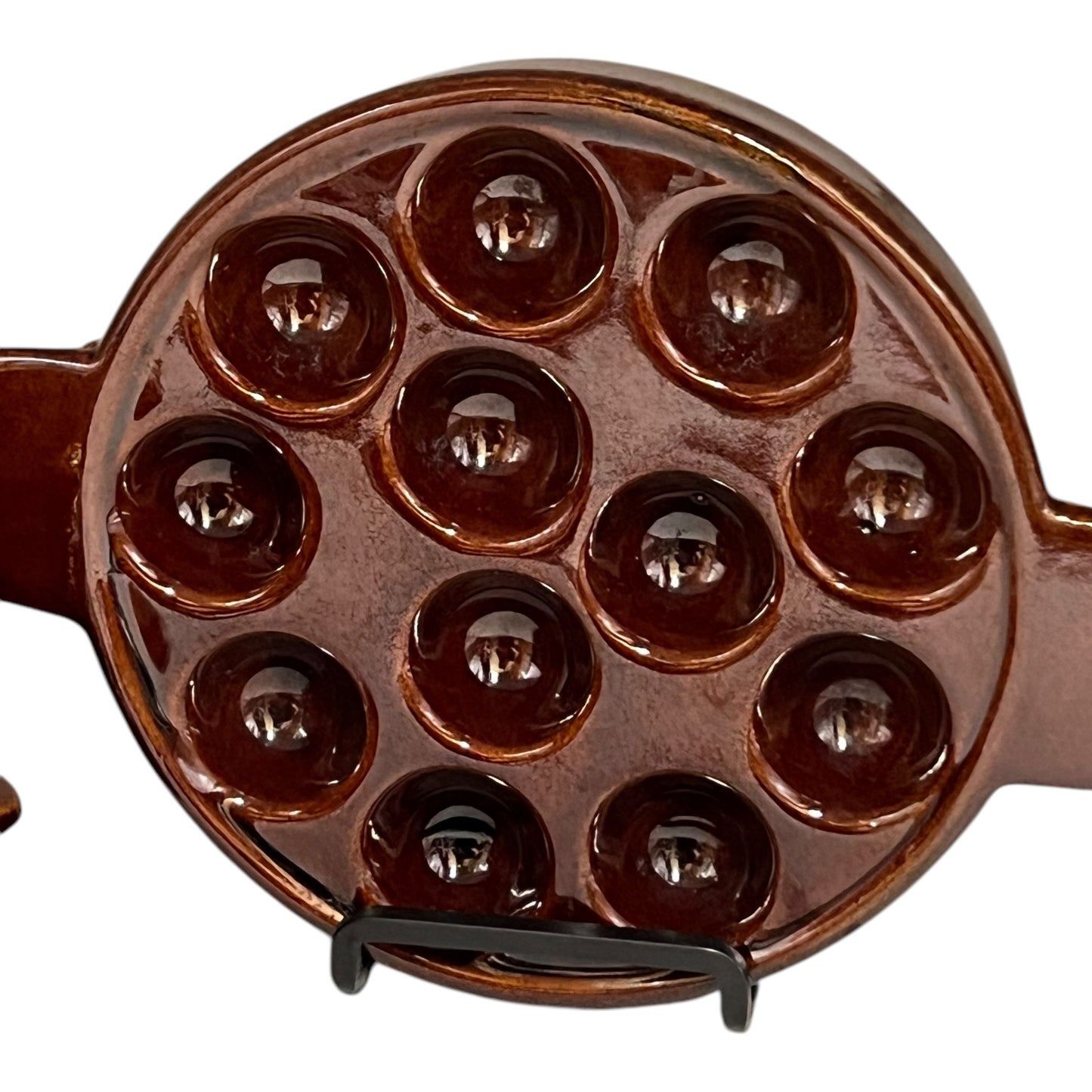 French Rustic Ceramic Escargot Dishes, Vintage Snail Pots Plates