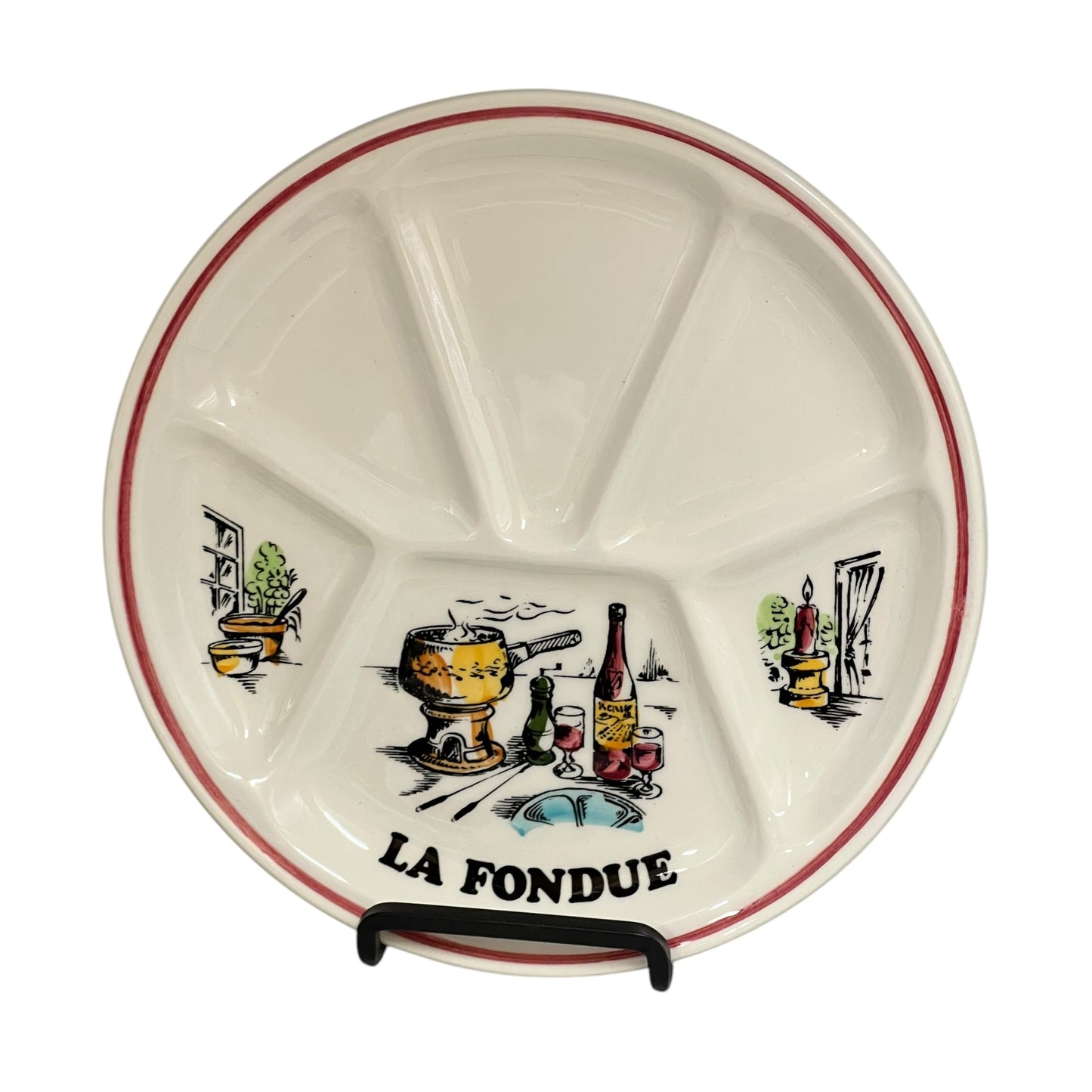close up of Gien la fondue plate