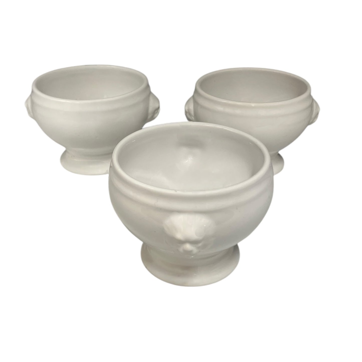 Lions Head Handle Bowls, 3 x Traditional French Onion Soup Bowls (A54)