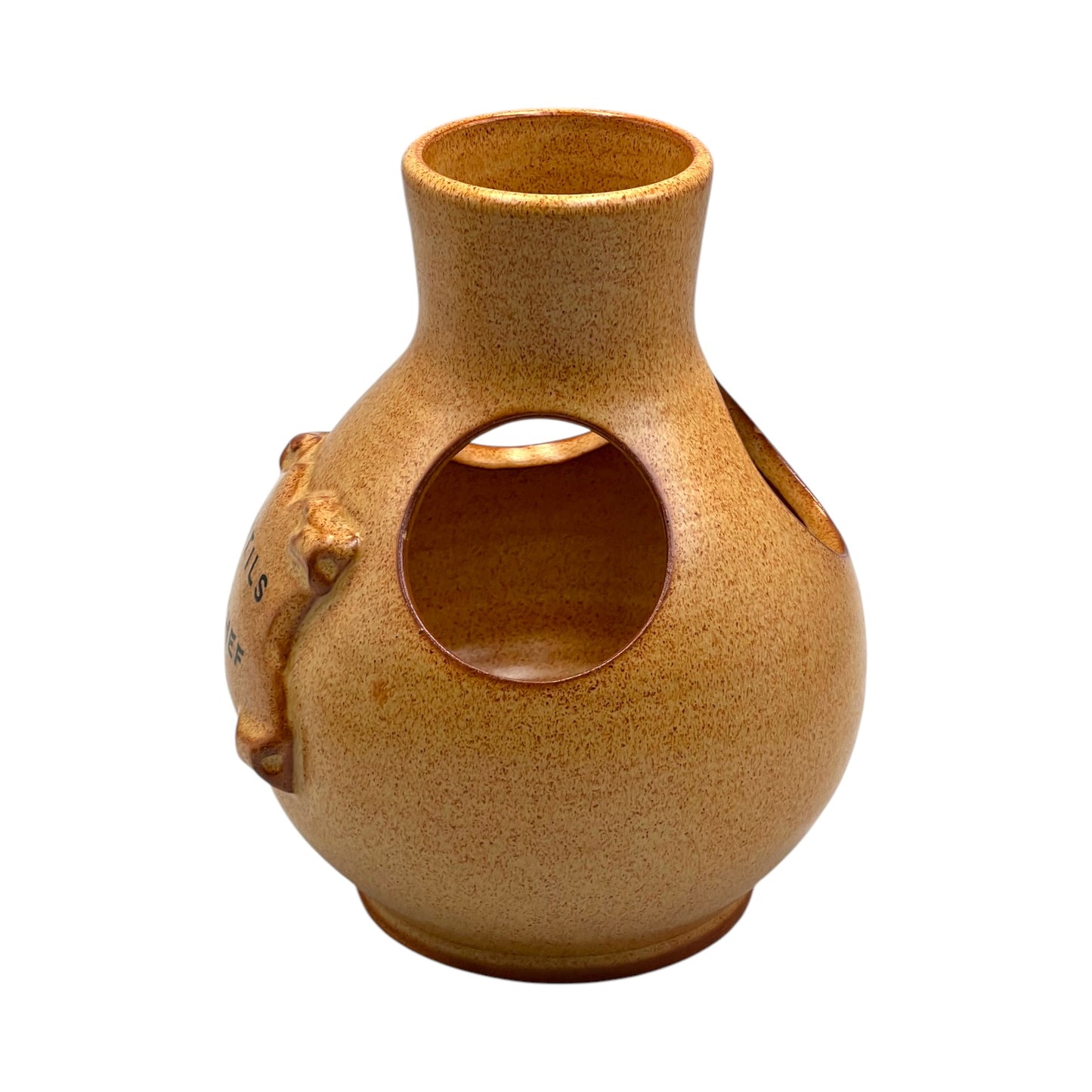 French Kitchen Utensil Storage Jar, Vintage Glazed Stoneware Utensil Pot