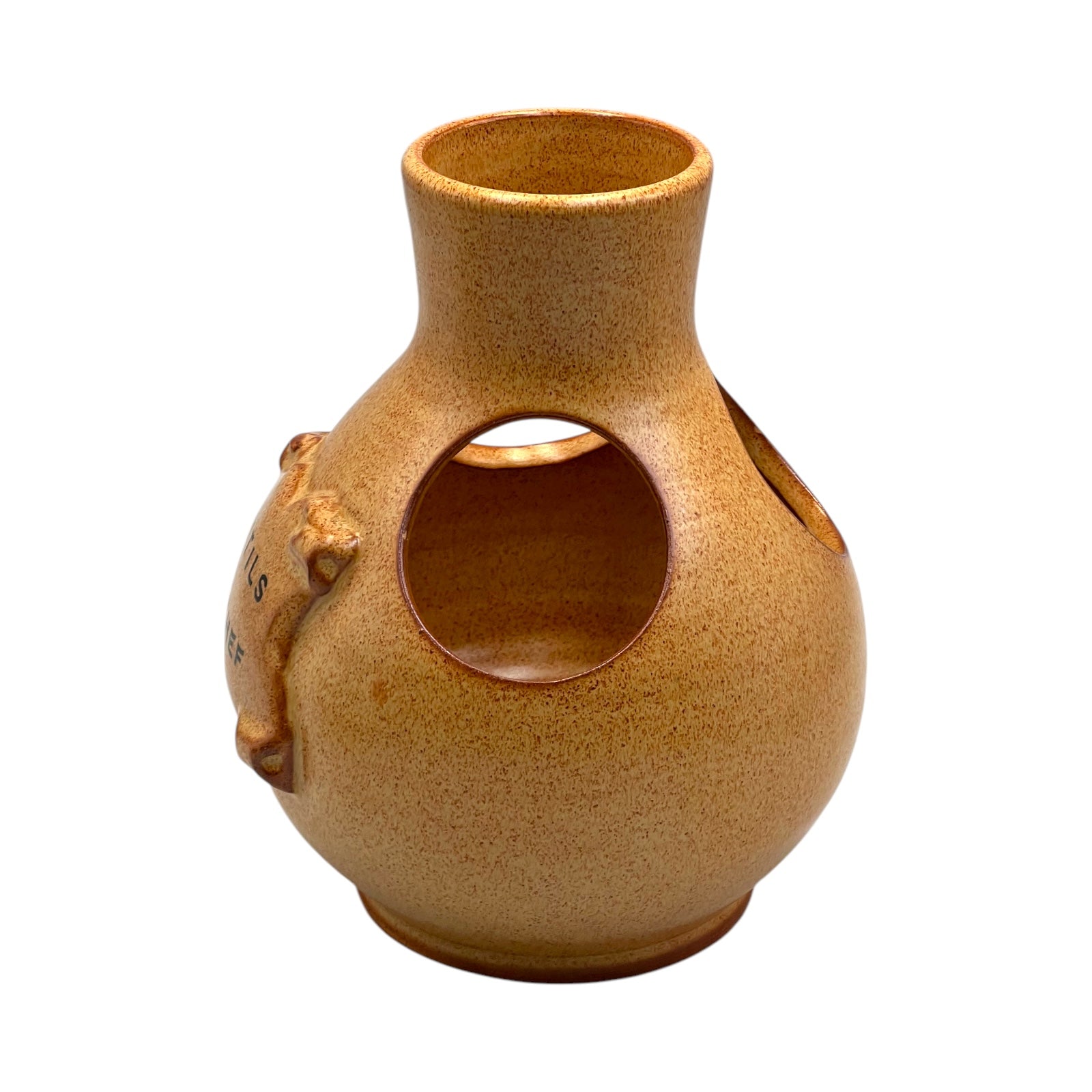 French Kitchen Utensil Storage Jar, Vintage Glazed Stoneware Utensil Pot