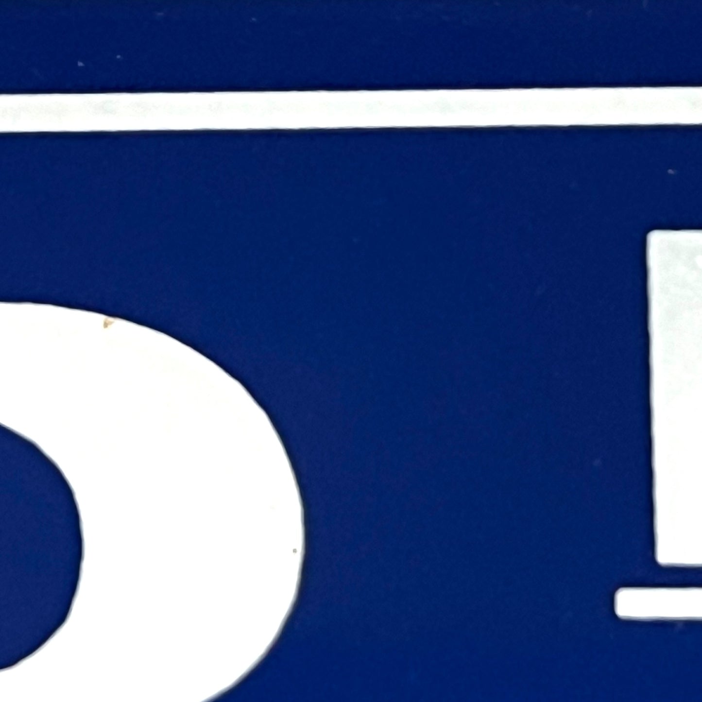 Genuine French blue and white enamel door number 3