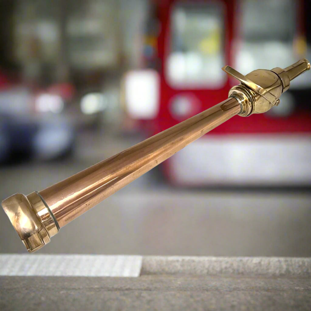 French Copper Fire Hose Nozzle, On Off Valve, Rare Vintage Monitor with Brass End for sale from All Things French Store