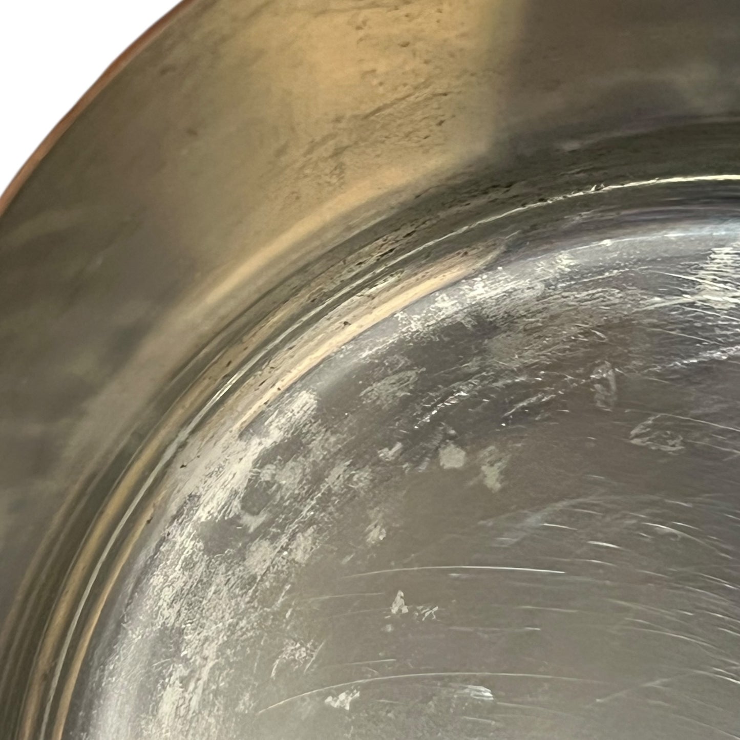 inside image of tin lined copper pan