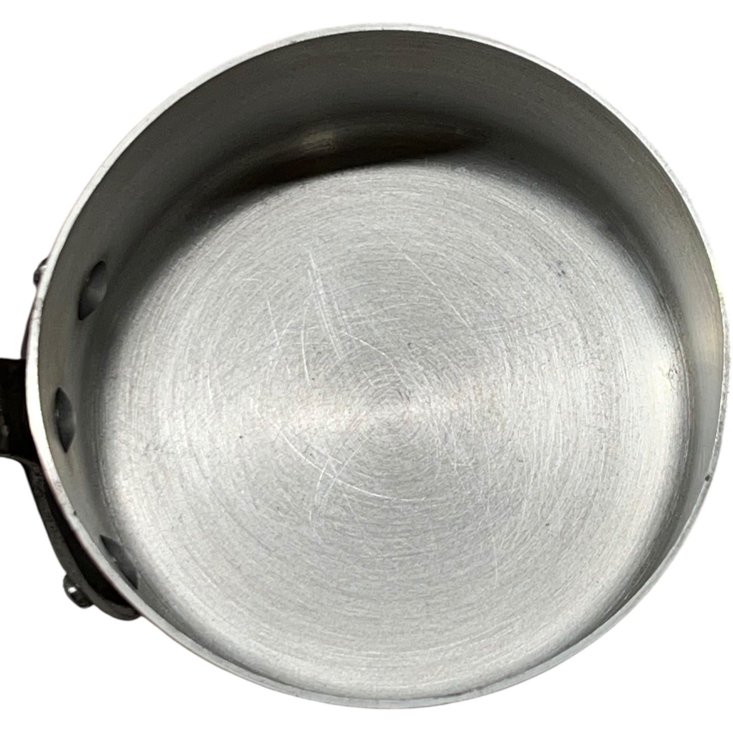 inside of French copper pan