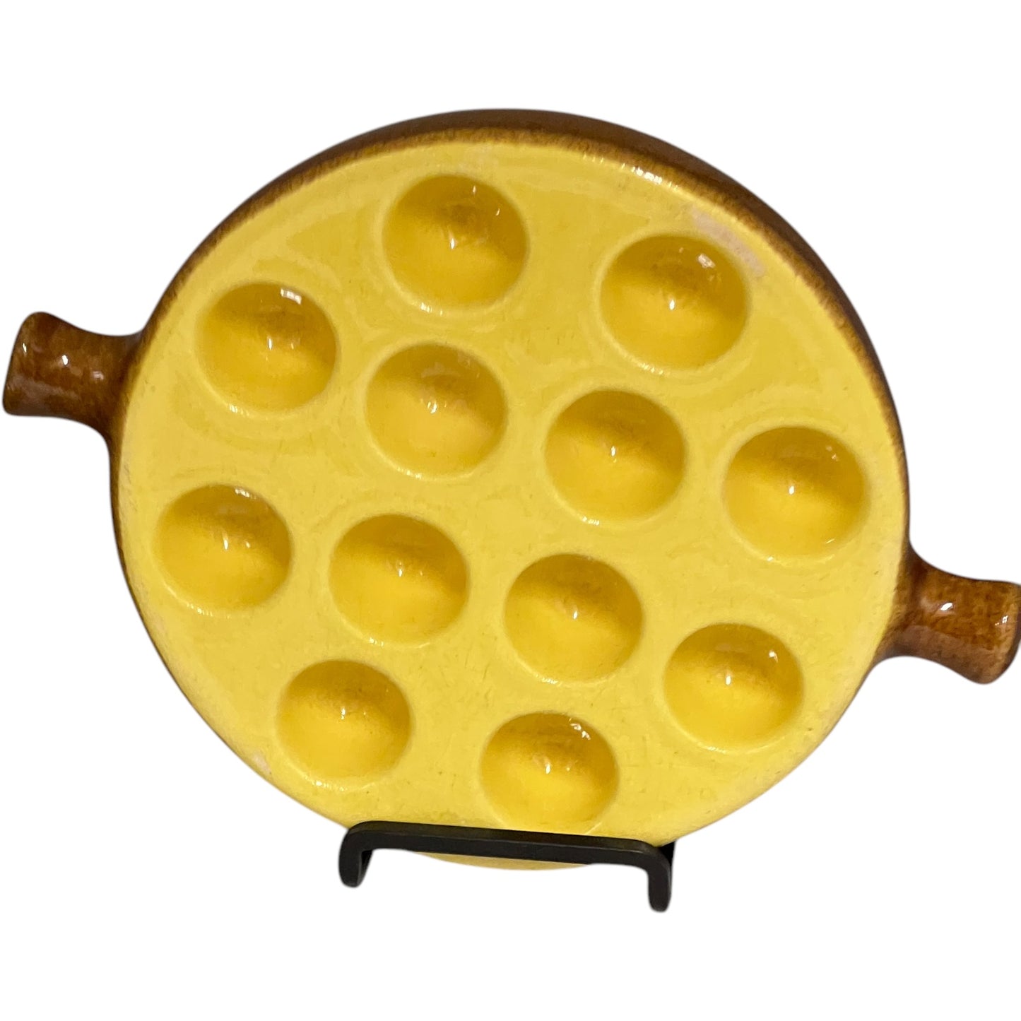 Set of 5 French Vintage Ceramic Escargot Dishes, Vintage Snail Pots Plates (C49)