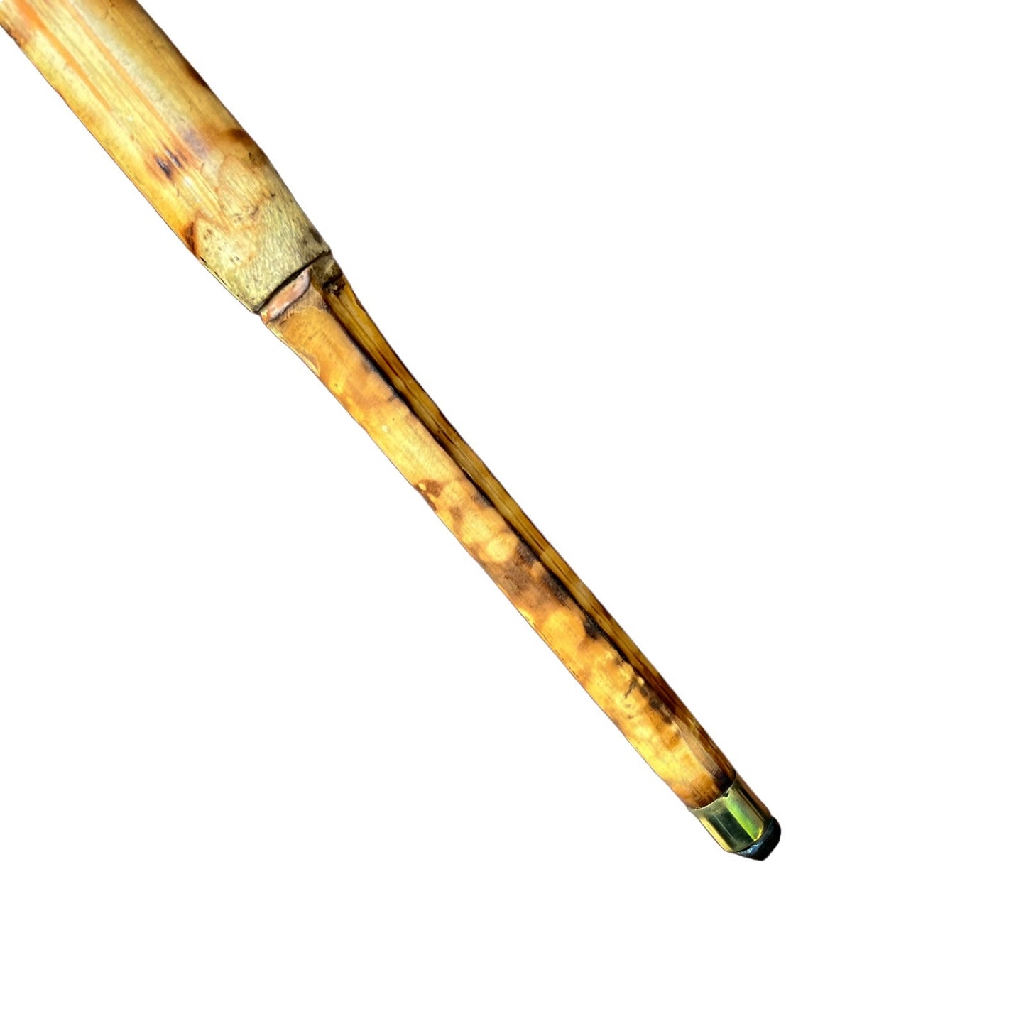 French vintage deer hoof handle bamboo walking cane stick