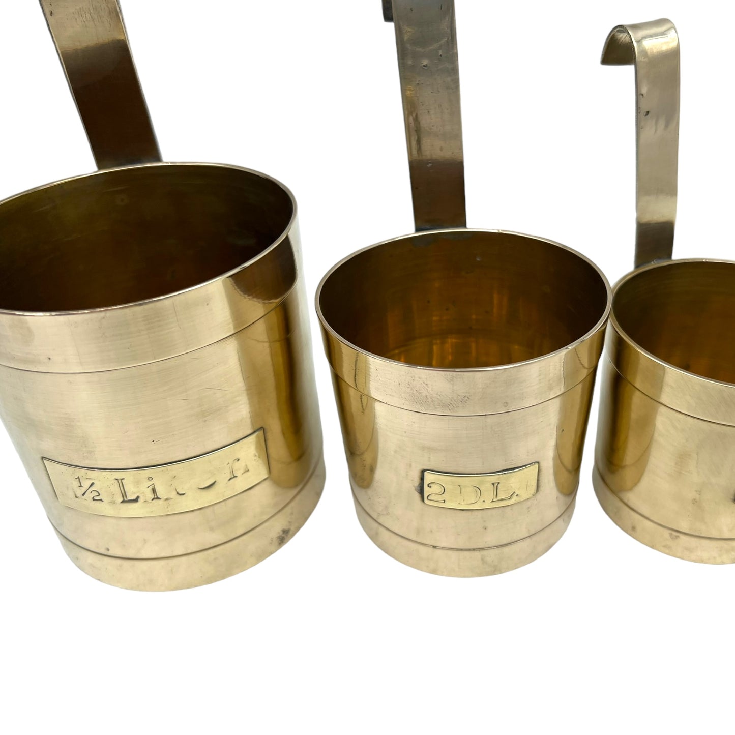 image French vintage brass cider cups