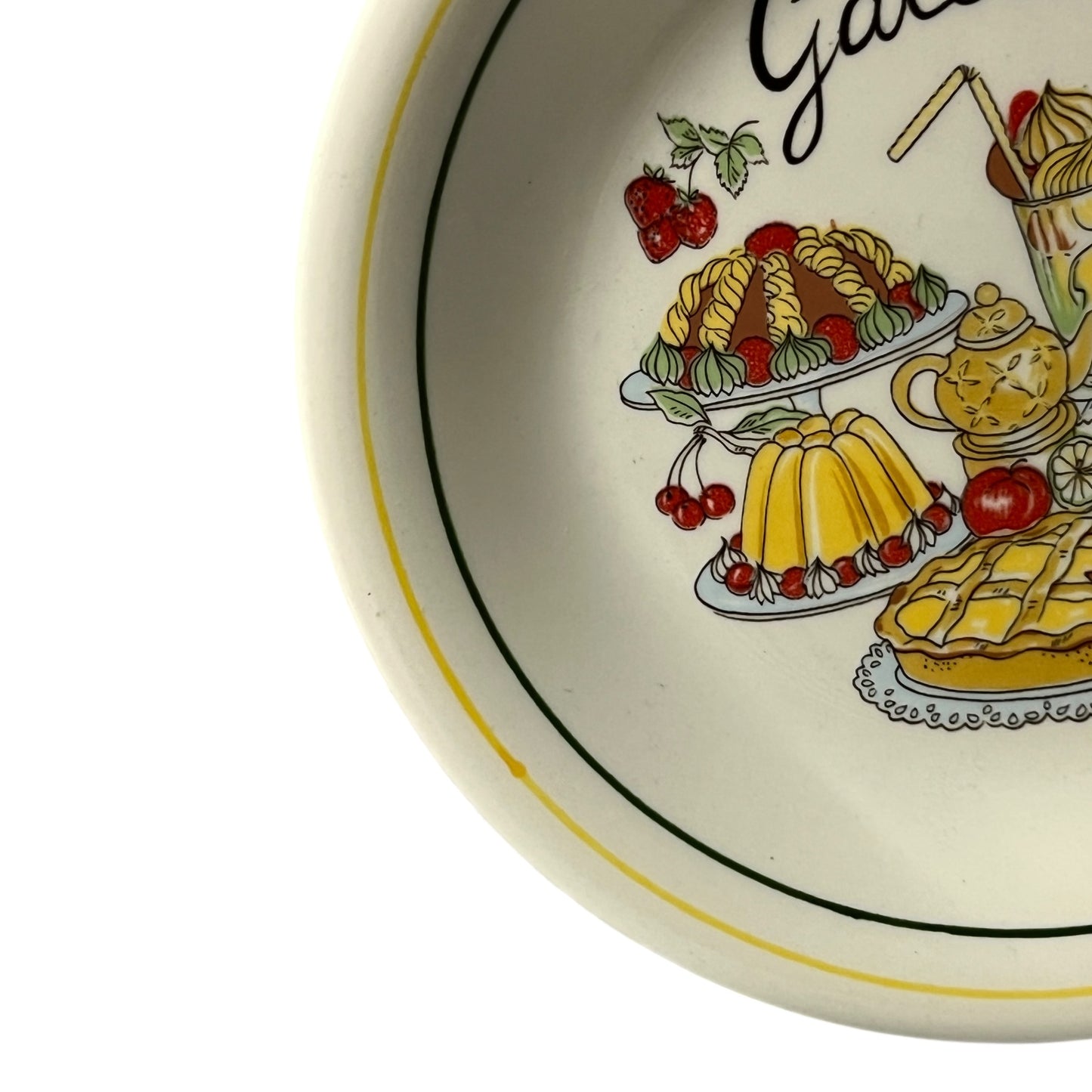 Set of 6 Vintage French Cake Plates, Gateaux Plate Set, Made in Italy