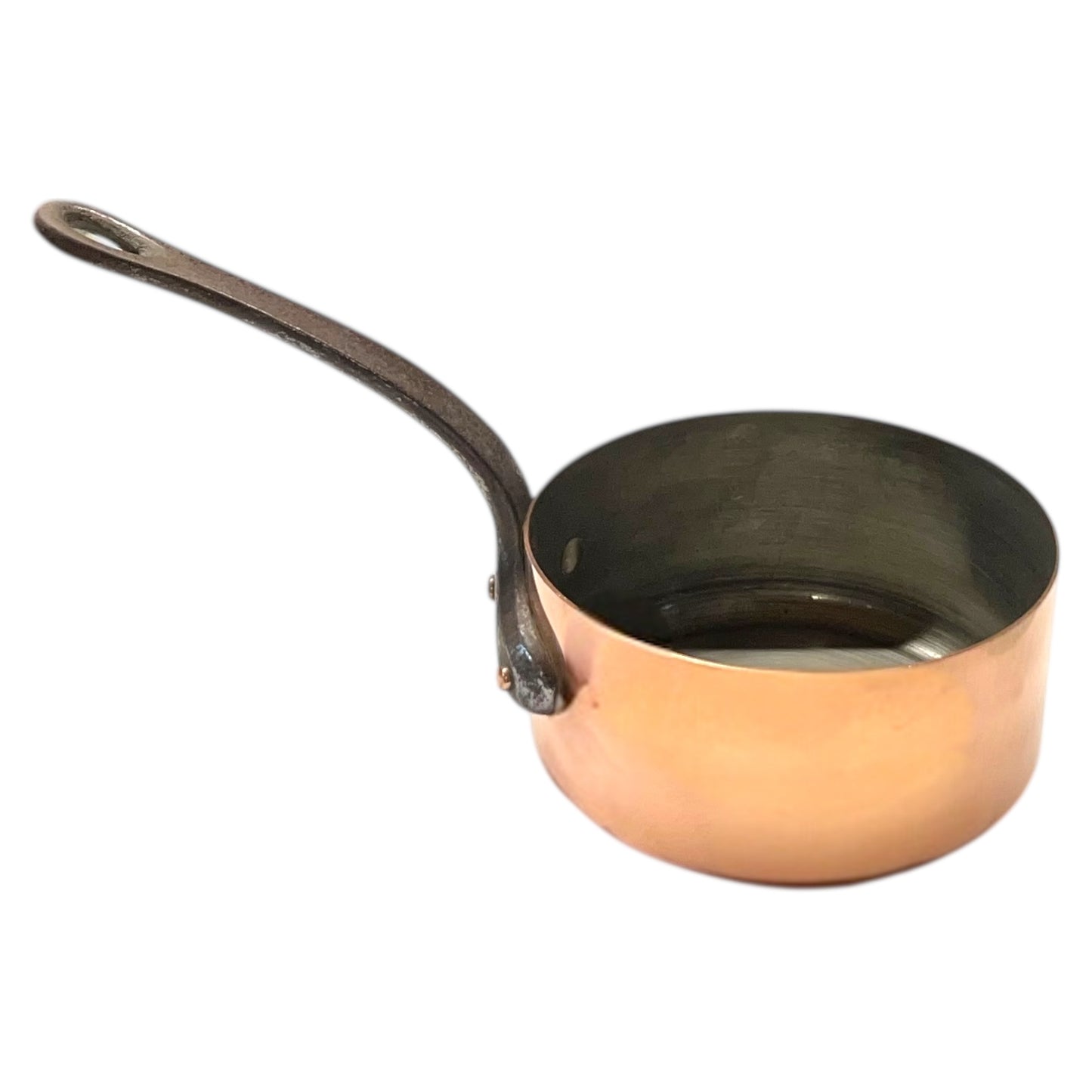 Small French Copper Pan, 12cm Vintage Copper Pot ideal as a side dish pot for sale by All Things French Store