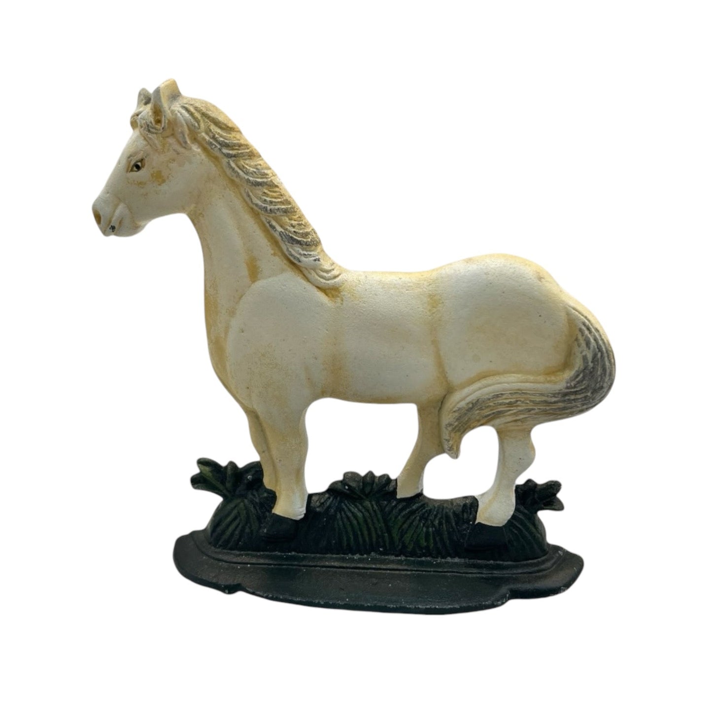 French Cast Iron Horse Door Stop, Farmhouse Chic Doorstop Wedge, Door Stay for sale by All Things French Store